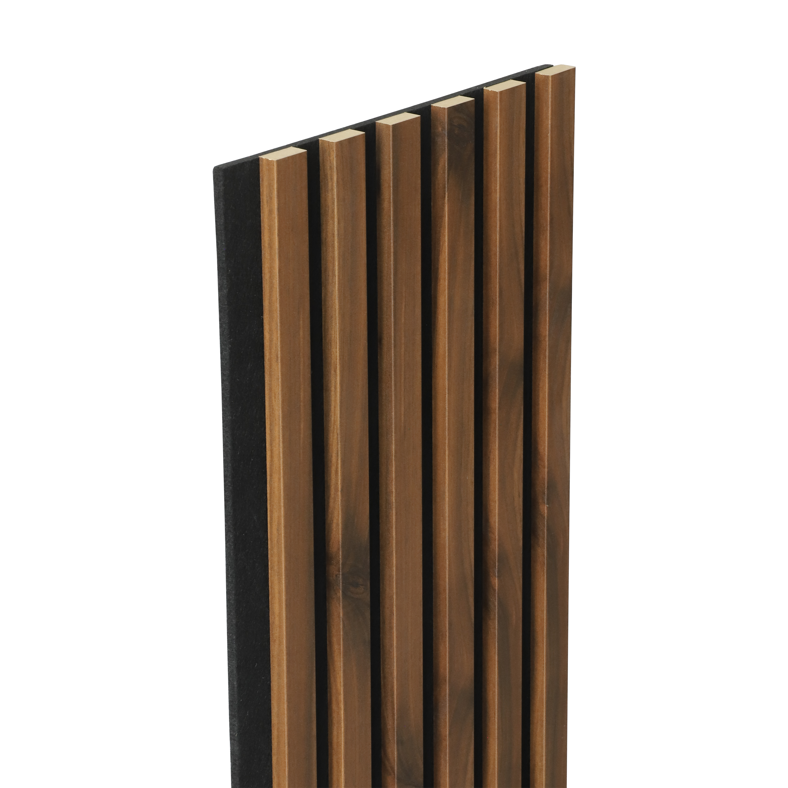 Panele ścienne 3D lamel na czarnym filcu 270x30 cm Orzech Trend 6 lameli