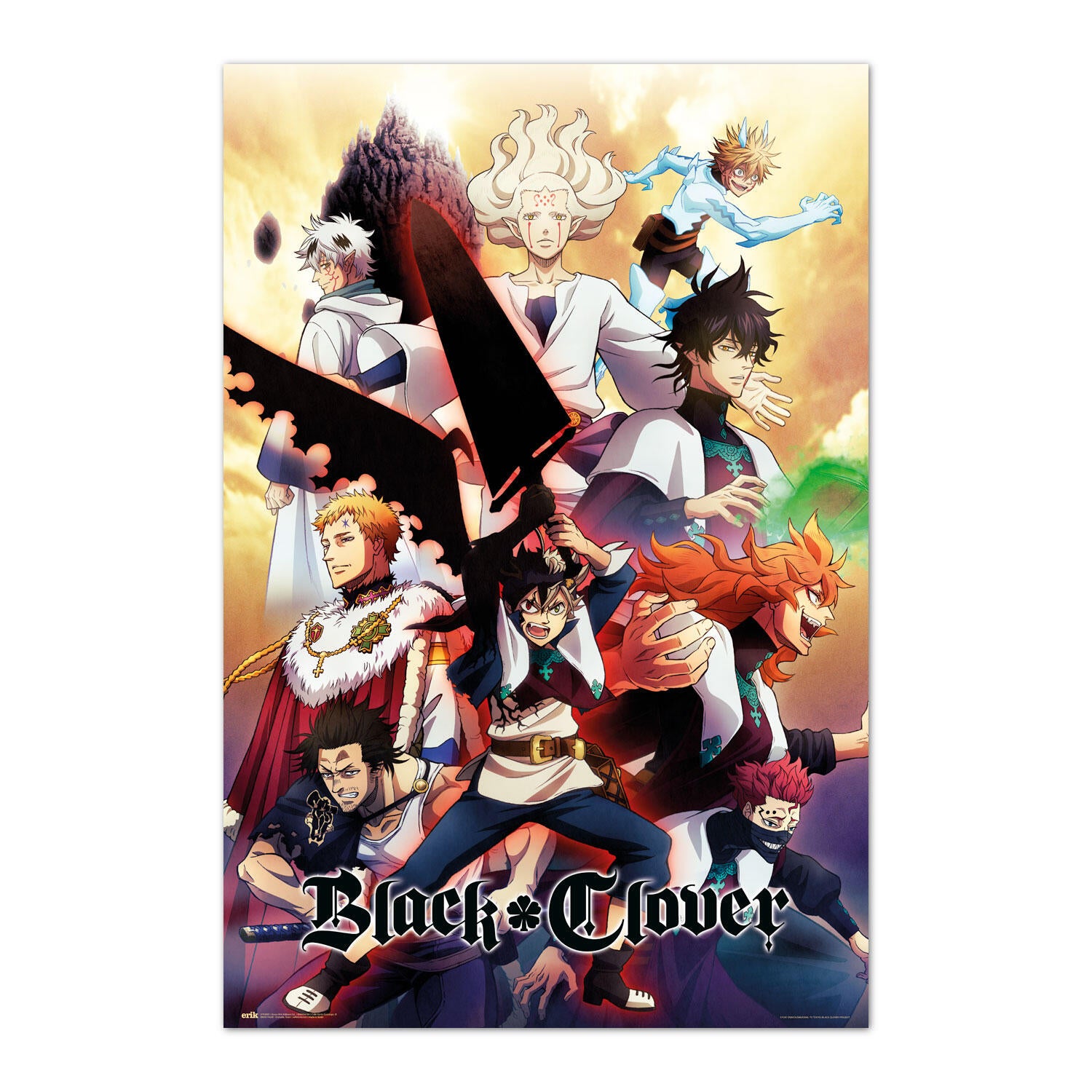 Póster Cine rectangular de 61 x 91.5 cm. Papel Black Clover multicolor - 2