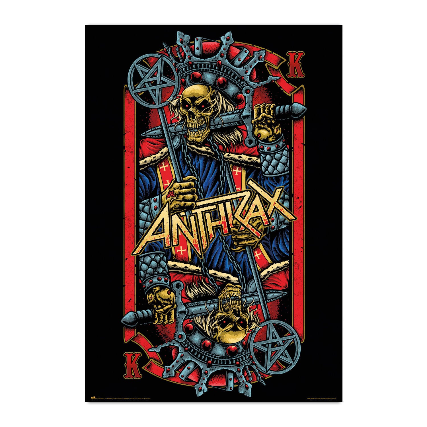 Póster Cine rectangular de 61 x 91.5 cm. Papel Anthrax Evil Kings multicolor - 2