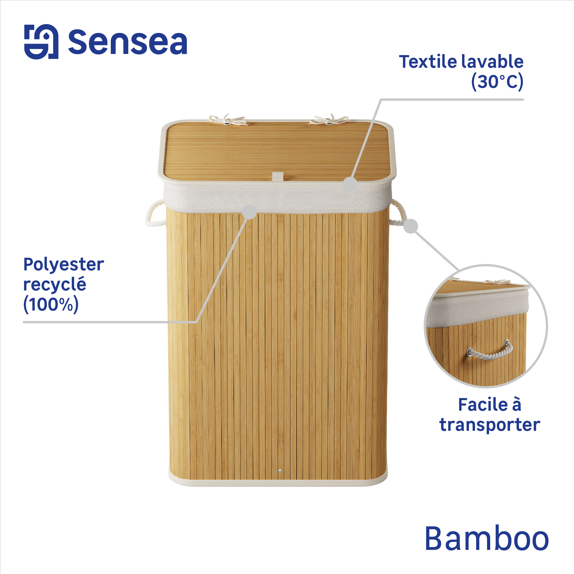 Bac à linge l.30 x H.60 x P.40 cm SENSEA - 5