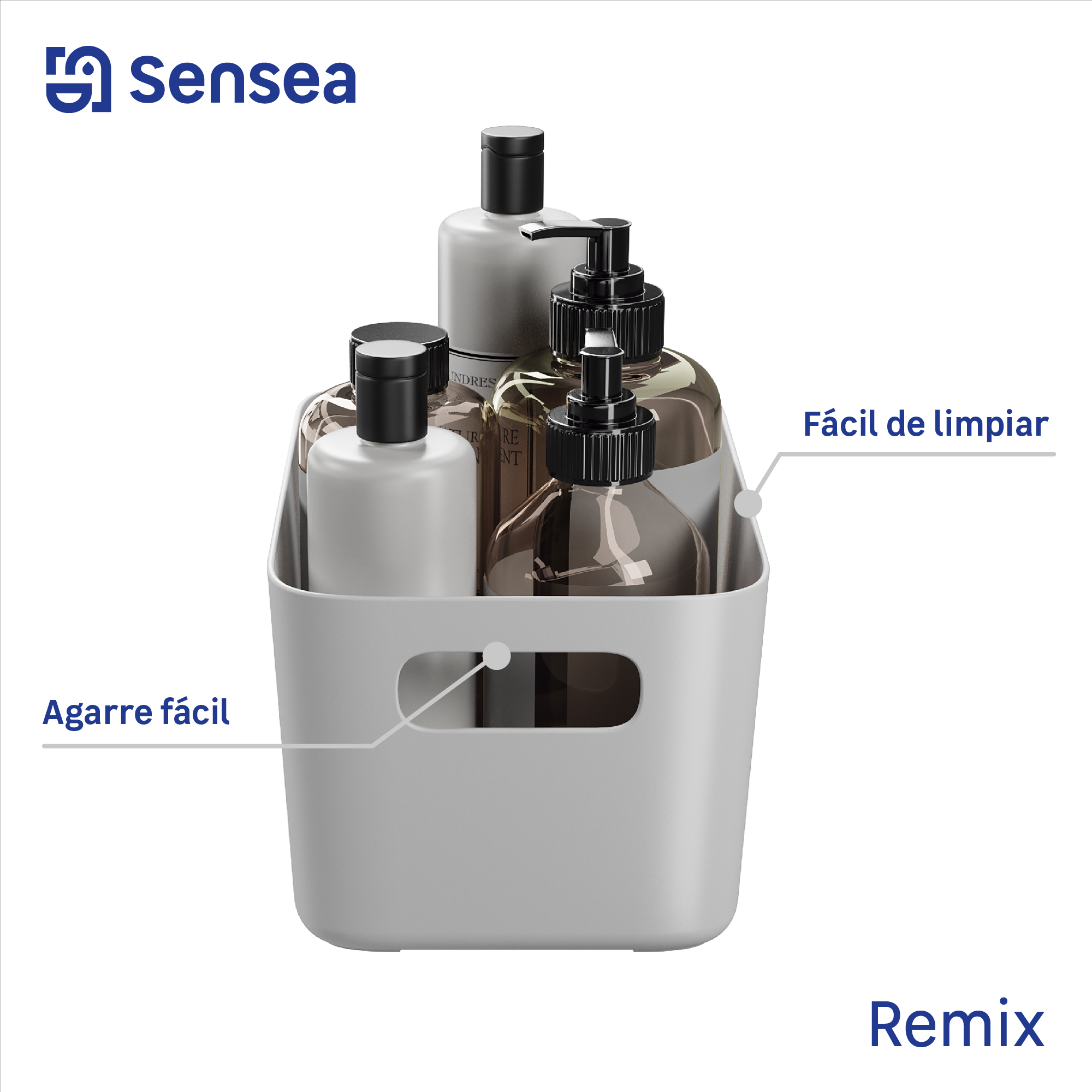 Cesta Remix Sensea blanco 14.2x18x14.3cm - 4