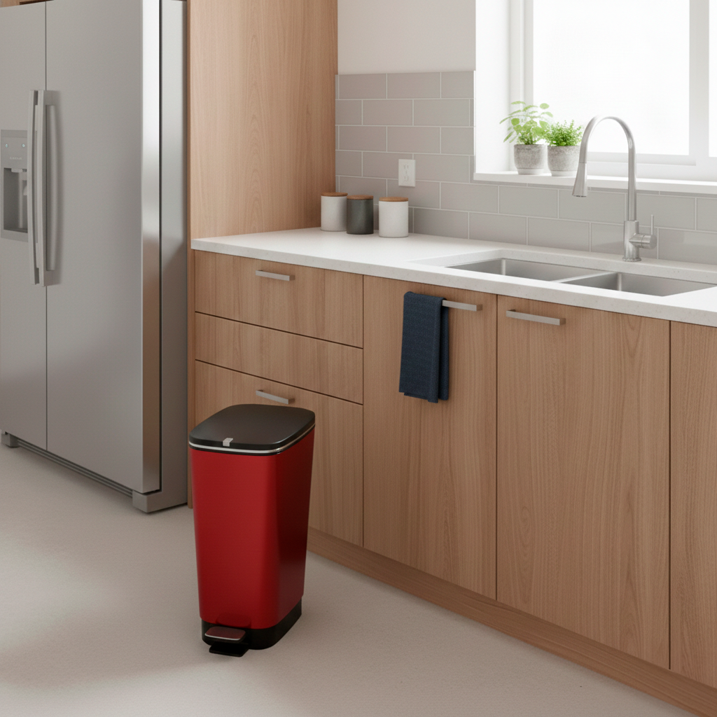Balde de lixo com pedal CHIC BIN PLÁSTICO 45L VERMELHO - 2