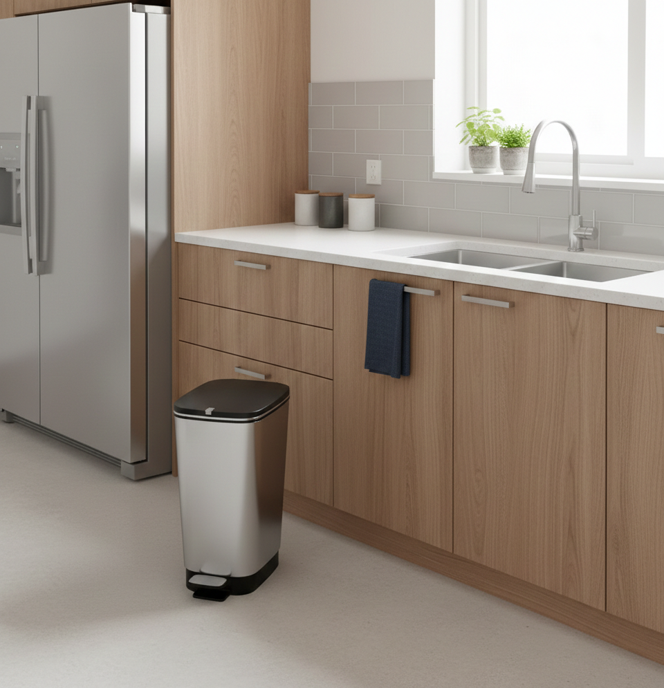 Balde de lixo com pedal Chic Bin 25l cinza - 4