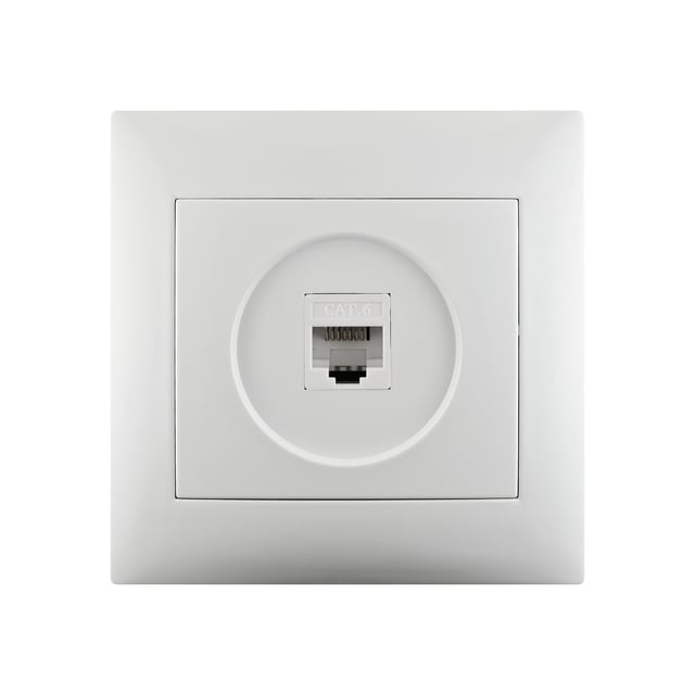 Prise RJ45 complet Lika, LEXMAN blanc