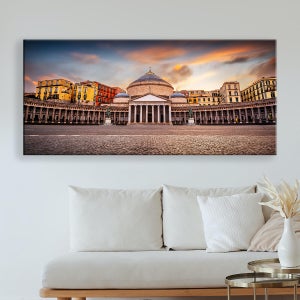 Quadro Su Tela Vista Napoli E Vesuvio – 100x57 Cm, Stampa Premium Su Pannello In Legno, Colori Vivaci, Decorazione Per Soggiorno E Ufficio