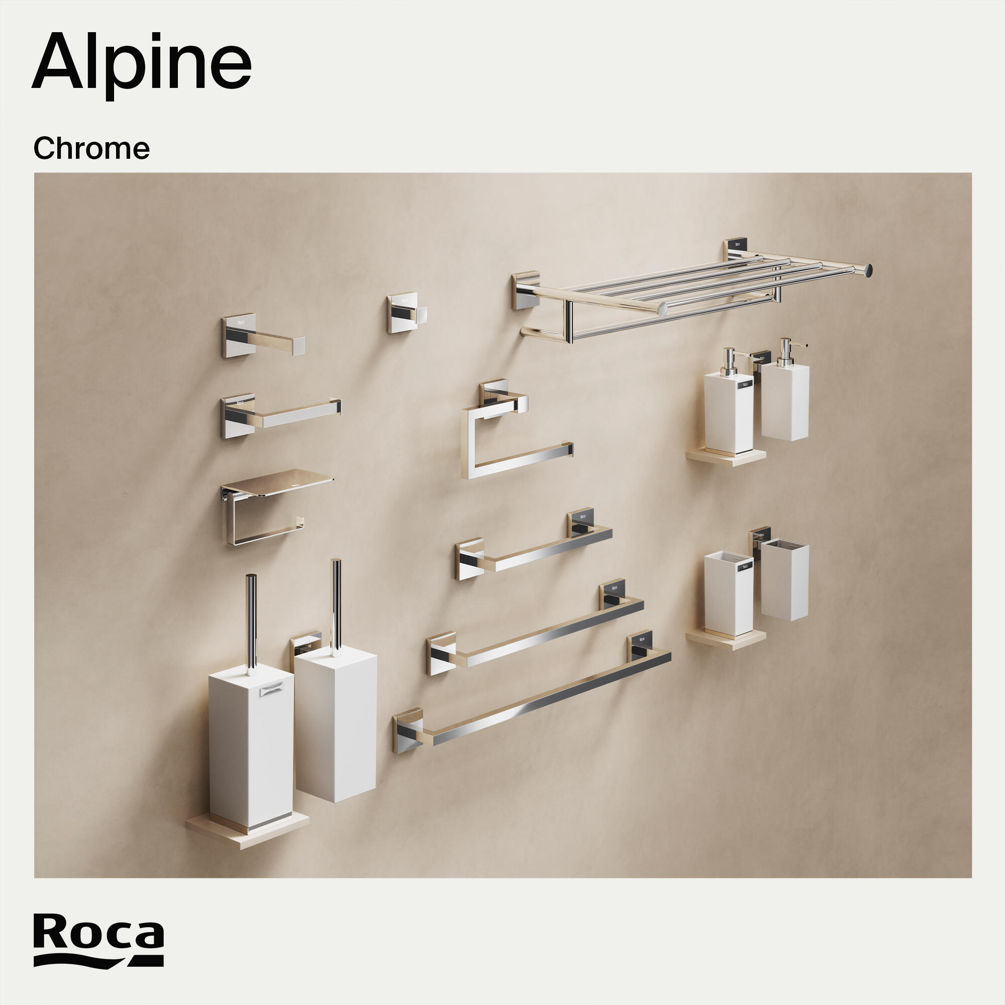 Percha/perchero Alpine latón gris  con 1 gancho - 4