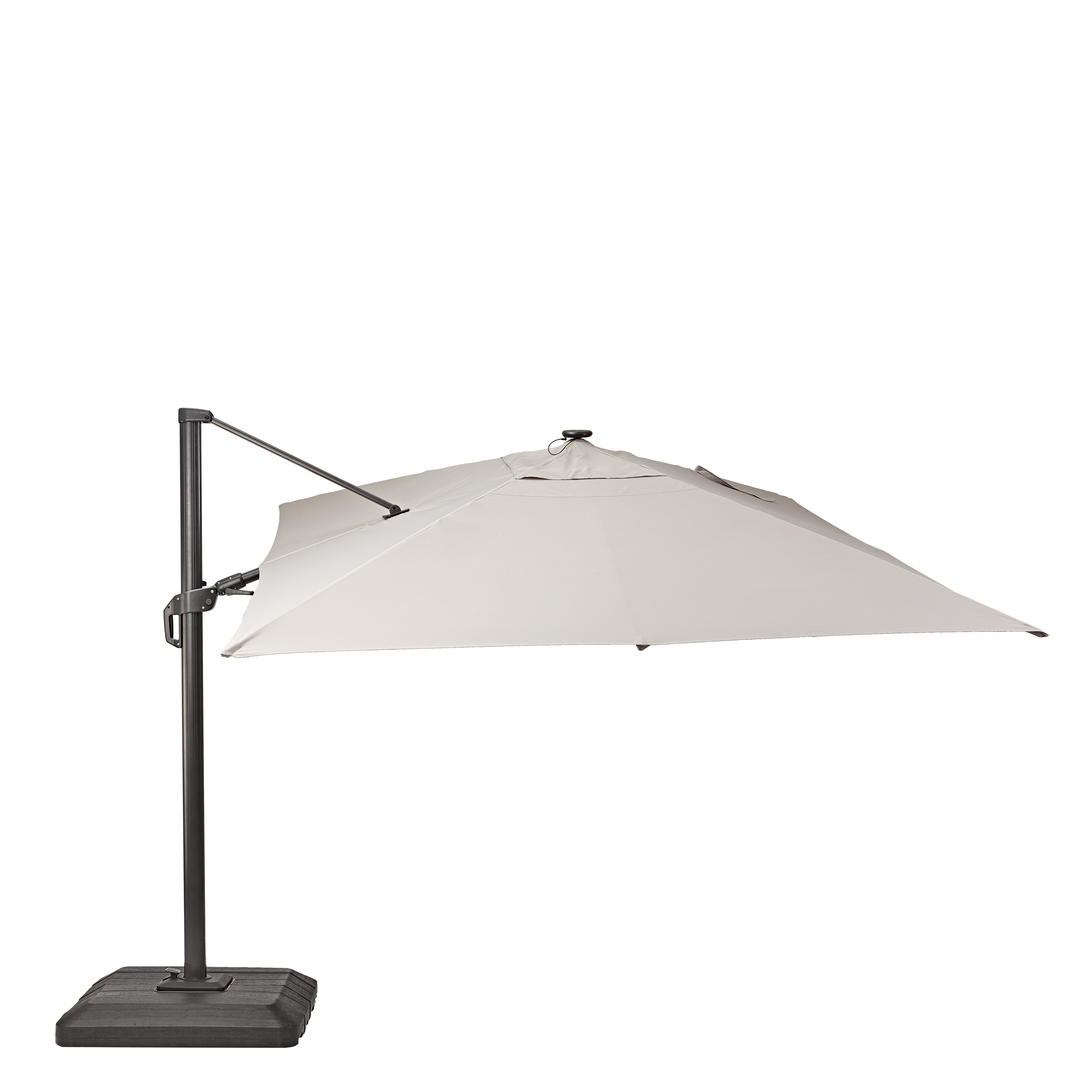 Ombrellone a palo laterale grigio Sonora NATERIAL con telo rettangolare tortora L 282 x P 391 x H 274 cm - 16