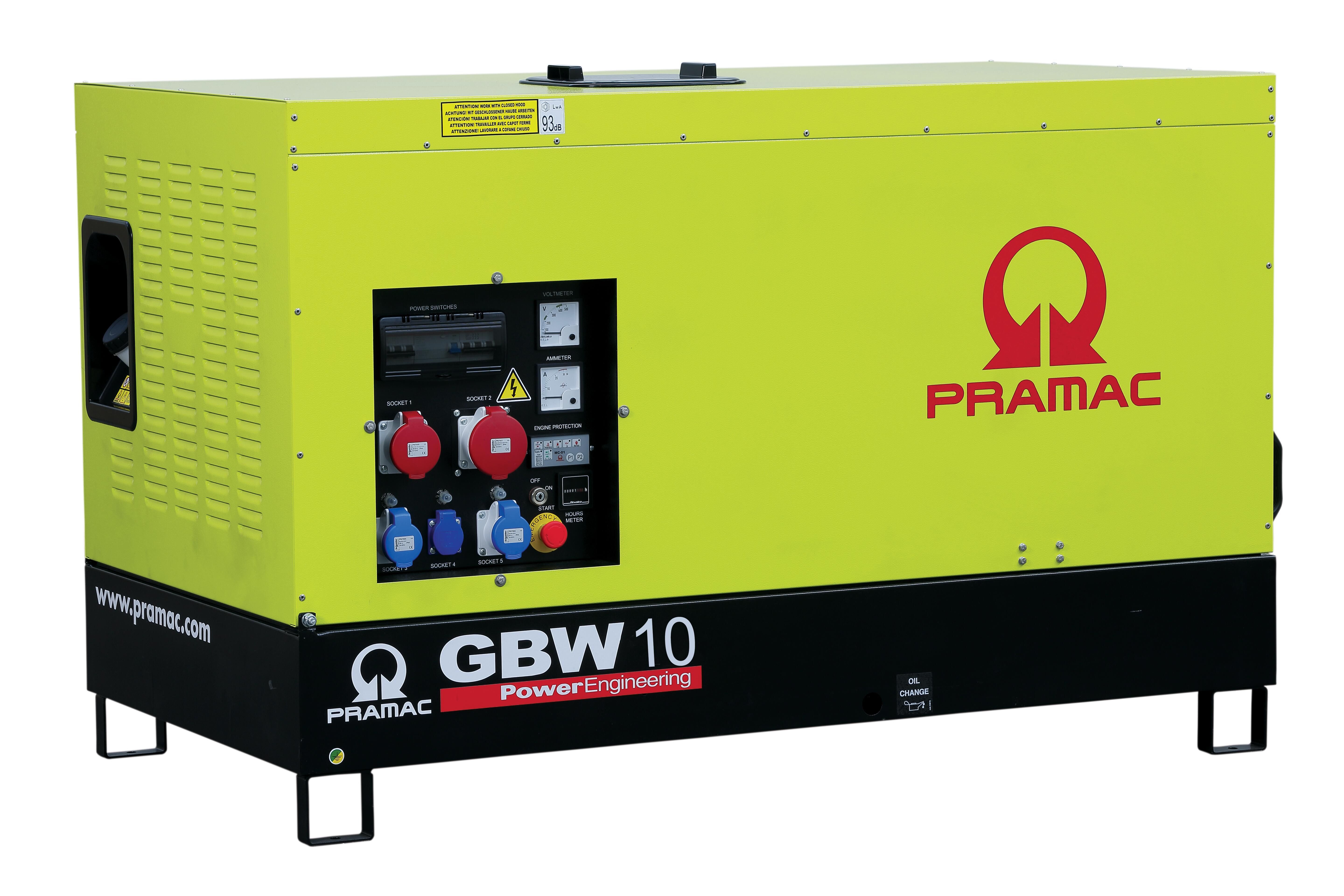 Generador diesel pramac gbw10p acp de 10 kvas, 400v, arranque automático.
