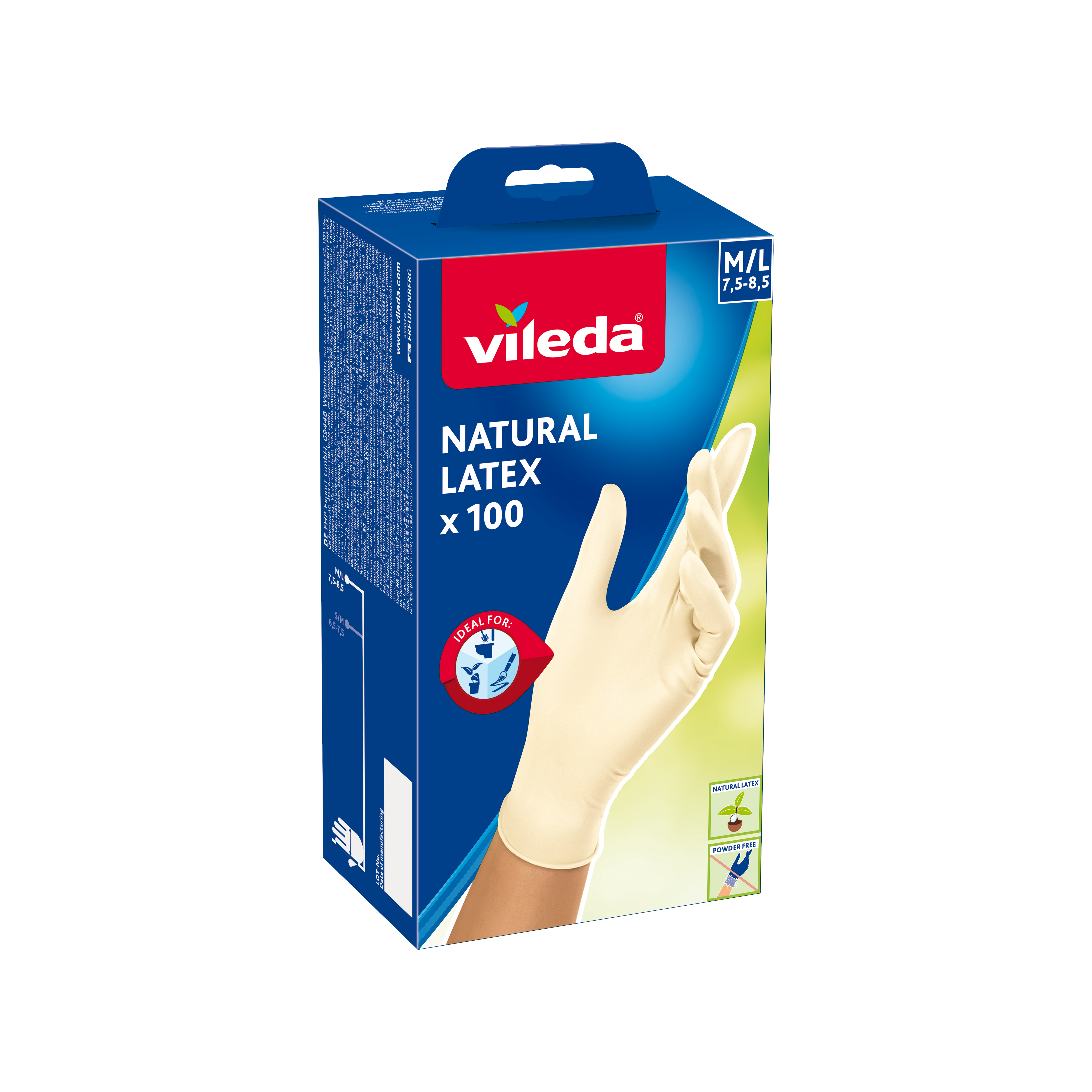 Rękawice ochronne Natural Latex 100 szt. r. M/L Vileda