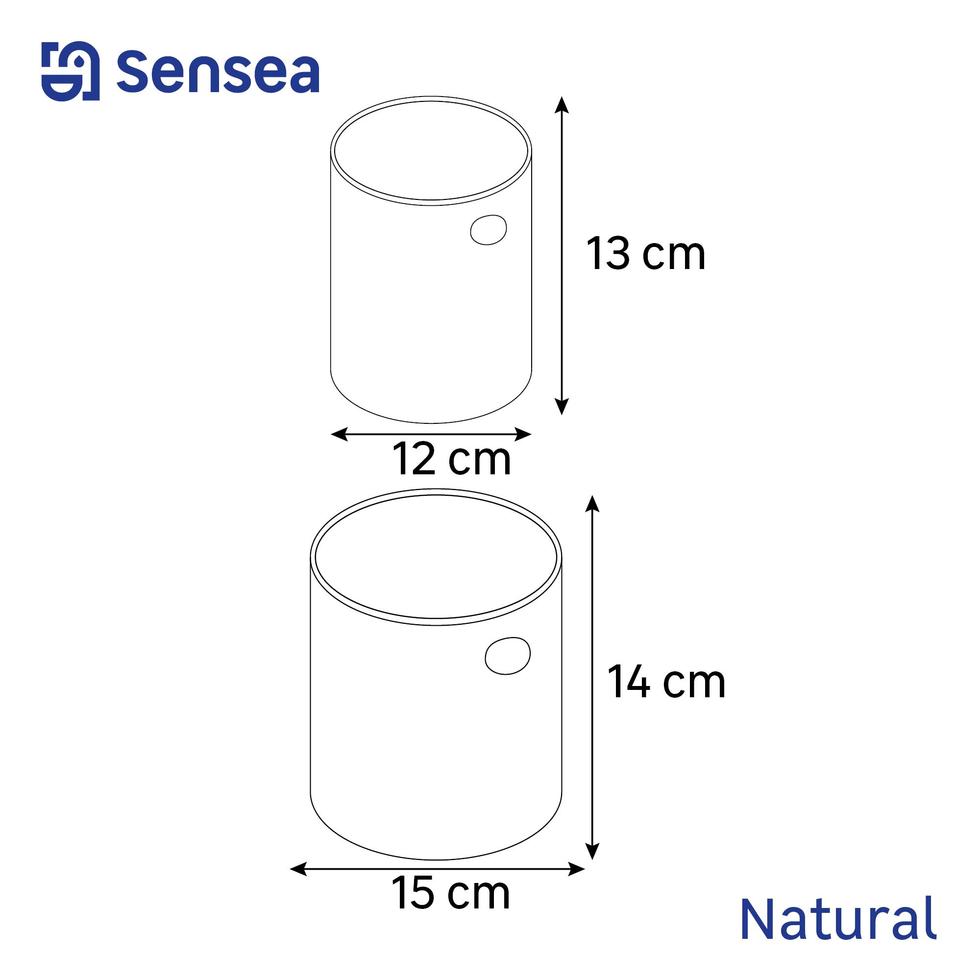 Lot de 2 paniers marron l.15 x P.15 x H.14 cm SENSEA - 3