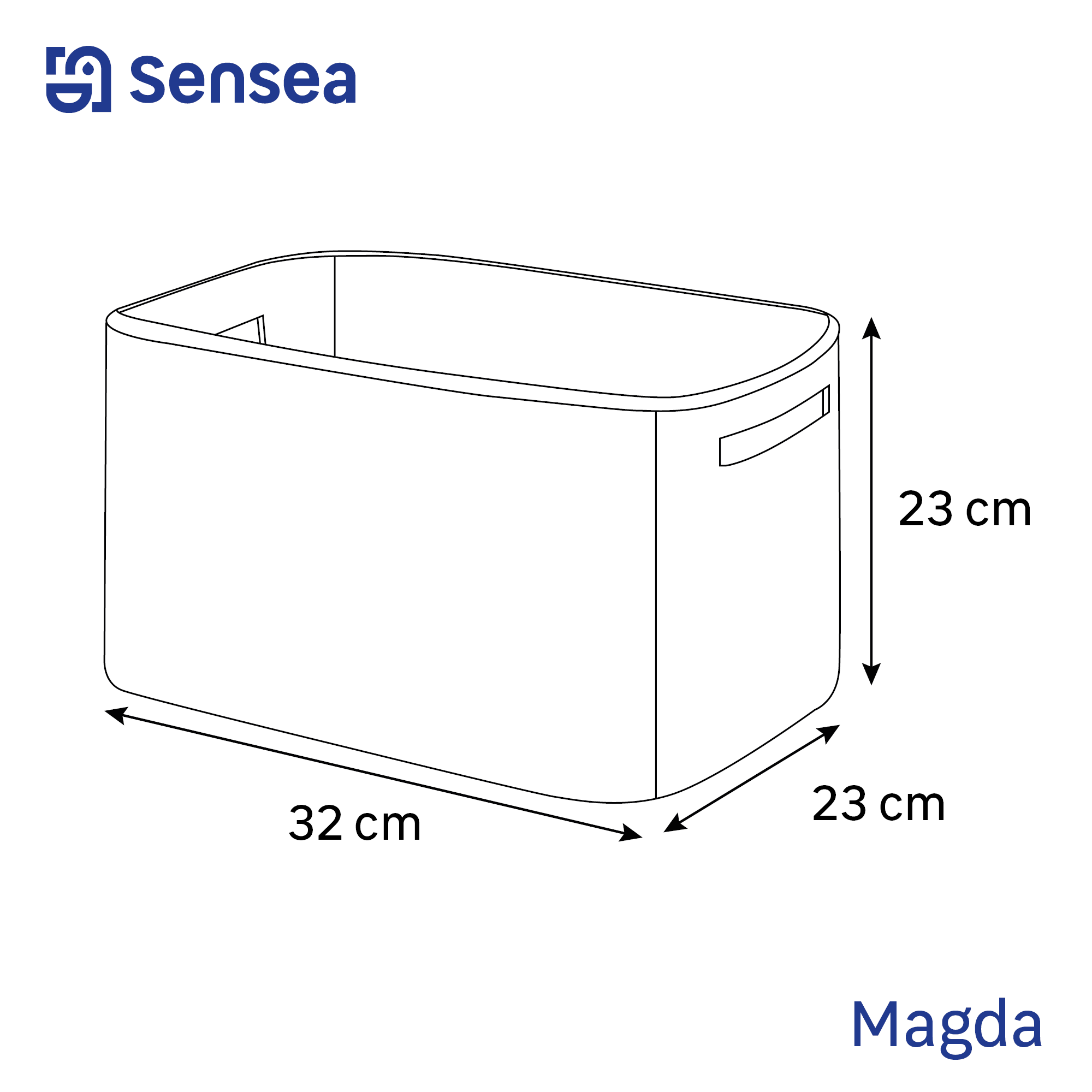 Panier magda beige l.32 x P.23 x H.23 cm SENSEA - 3