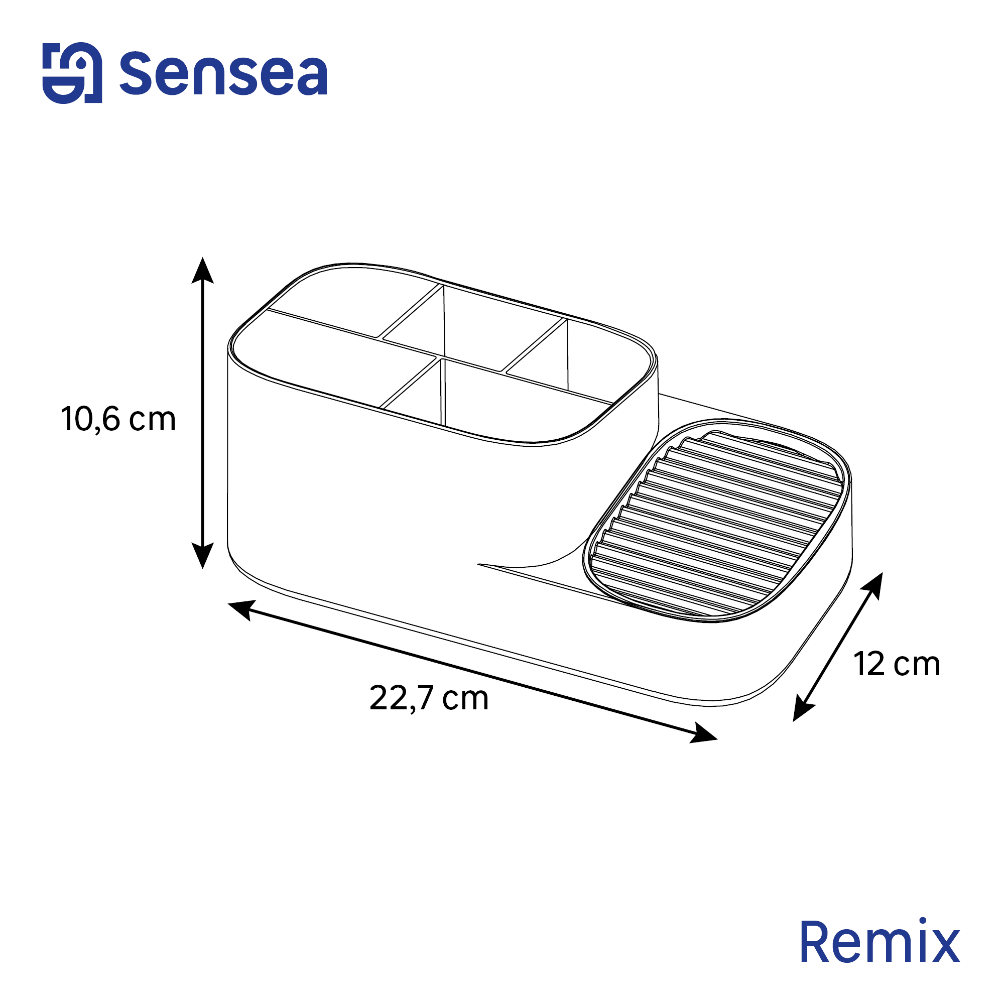 Organizer łazienkowy 12 cm Remix Sensea - 3