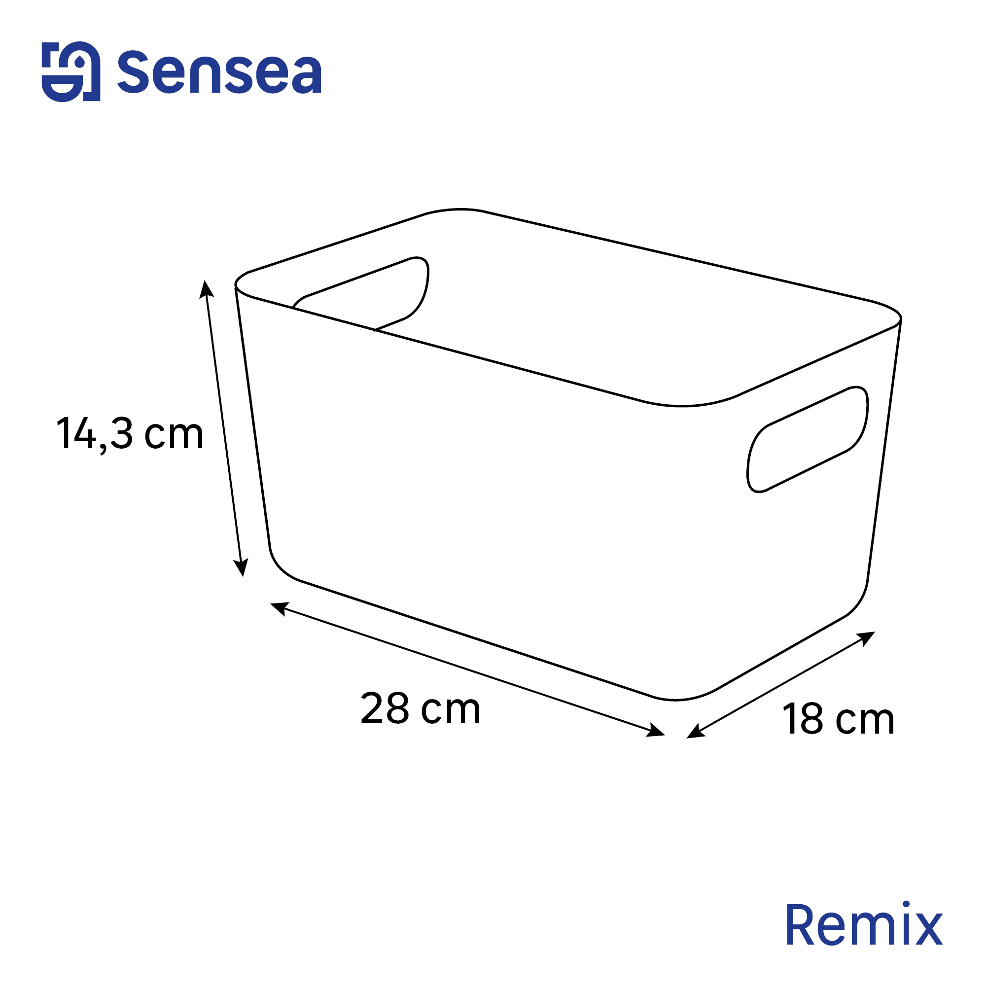 Cesta Remix Sensea blanco 14.2x18x14.3cm - 3