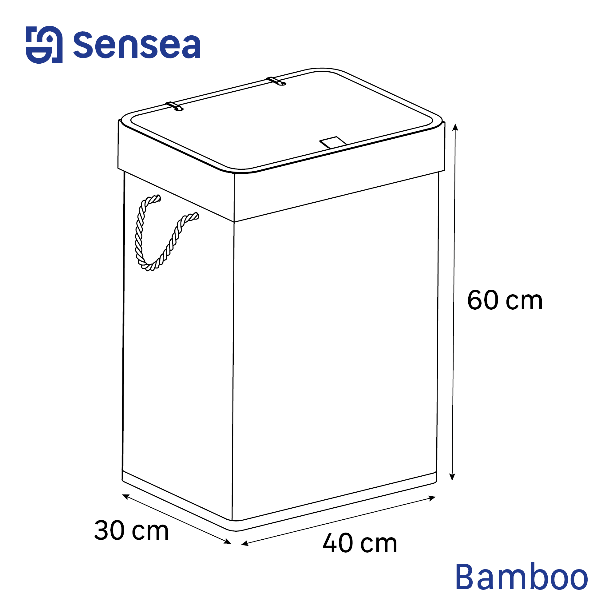 Bac à linge l.30 x H.60 x P.40 cm SENSEA - 3