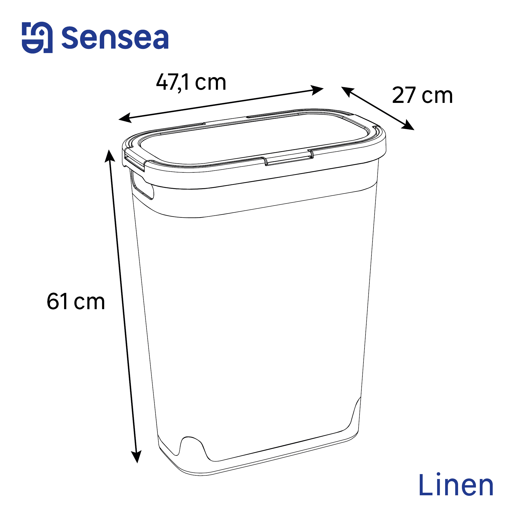 Bac à linge vert l.47.1 x H.61 x P.27 cm SENSEA - 3