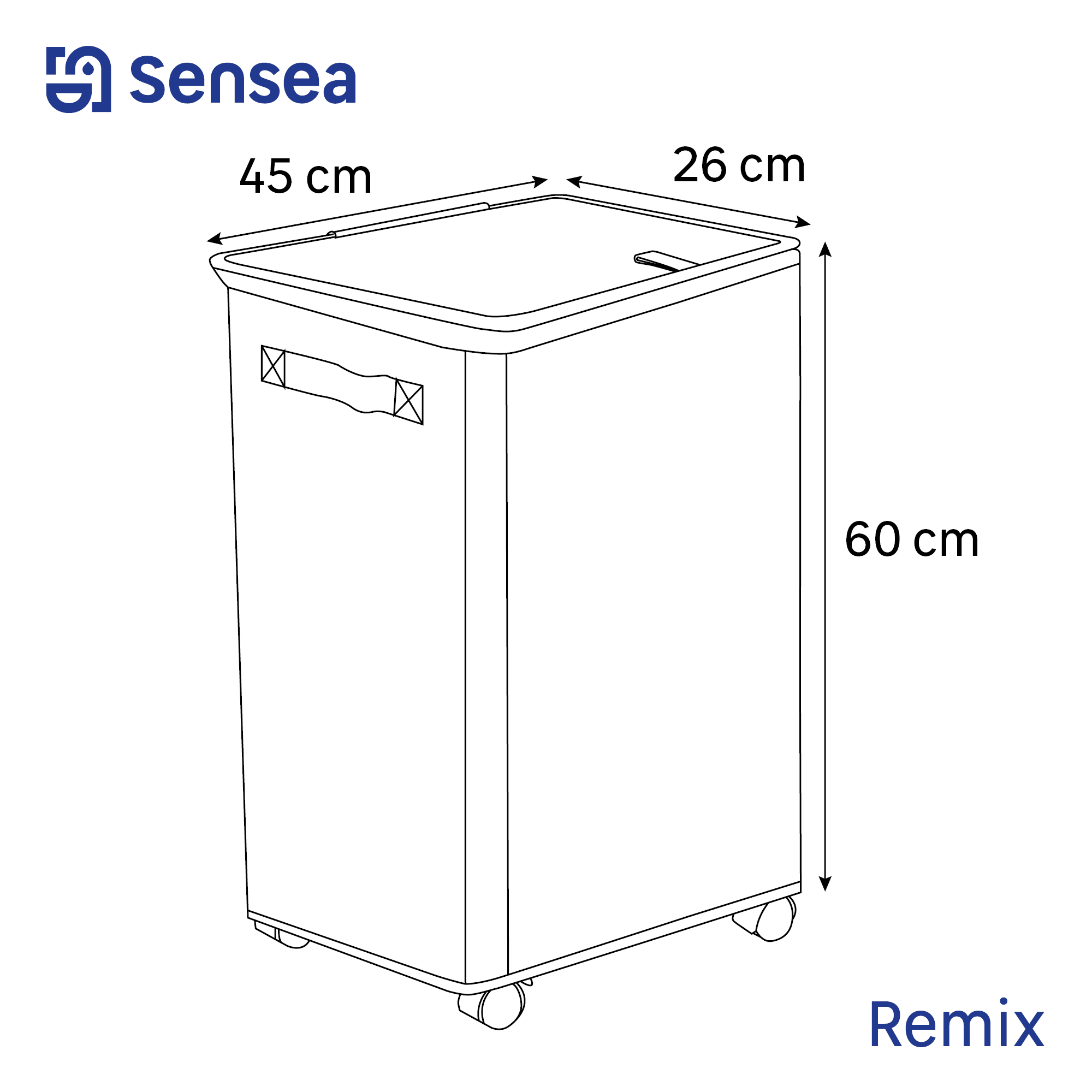 Bac à linge l.26 x H.60 x P.45 cm SENSEA - 3