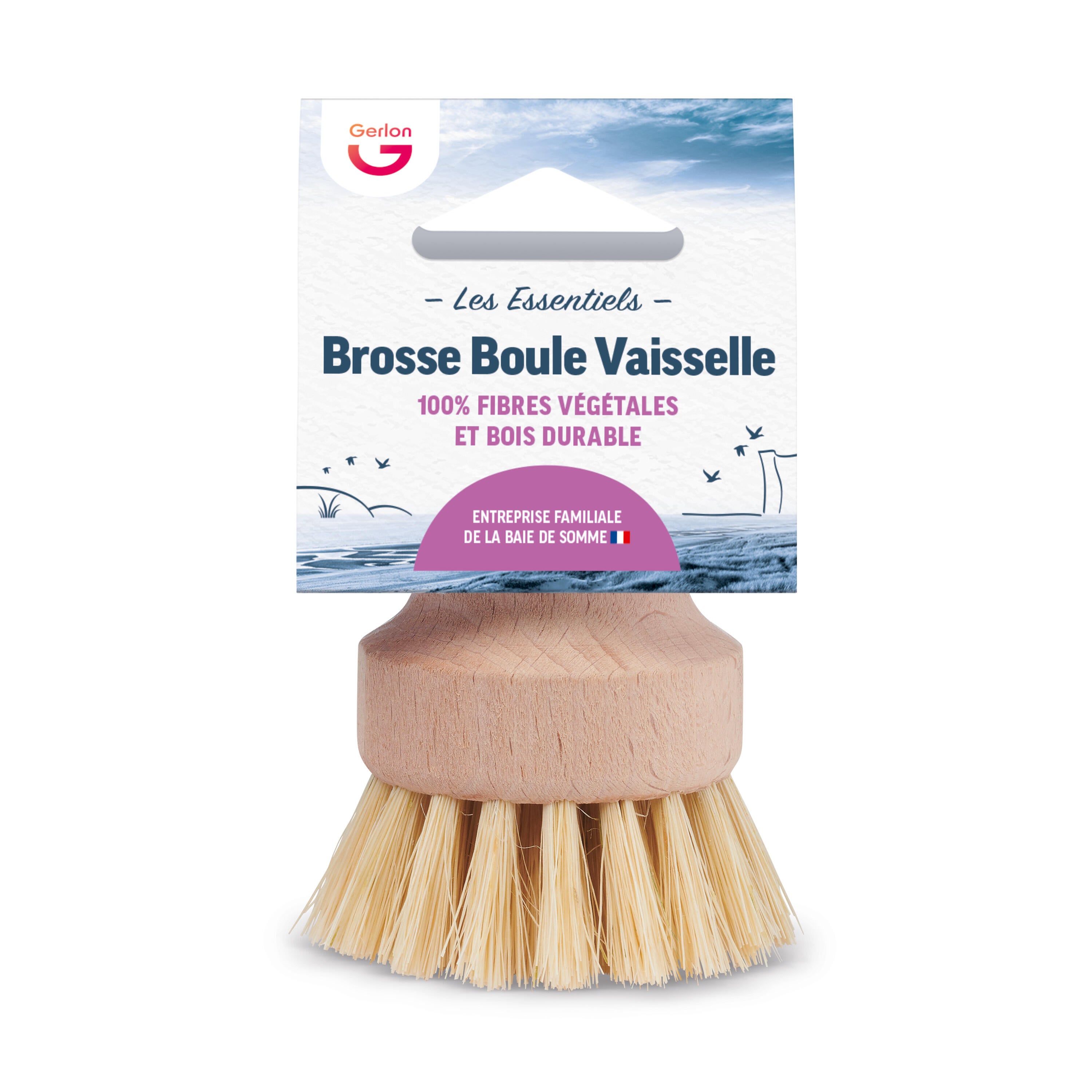 Brosse vaisselle bois GERLON Les essentiels, forme boule