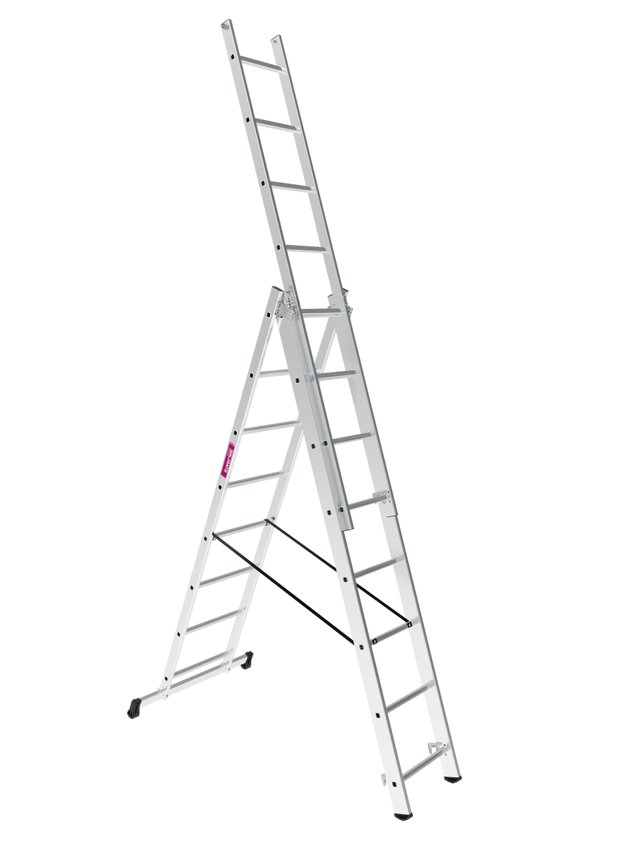 ESCALERA METÁLICA TRANSFORMABLE DE ALUMINIO 8+8+8 PELDAÑOS