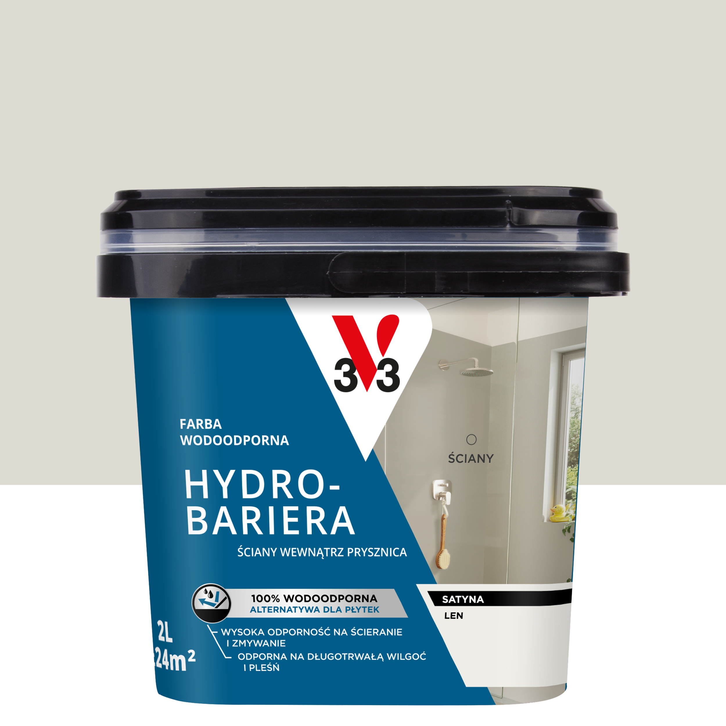 Farba wodoodporna Hydrobariera 2 l Len Satynowy V33