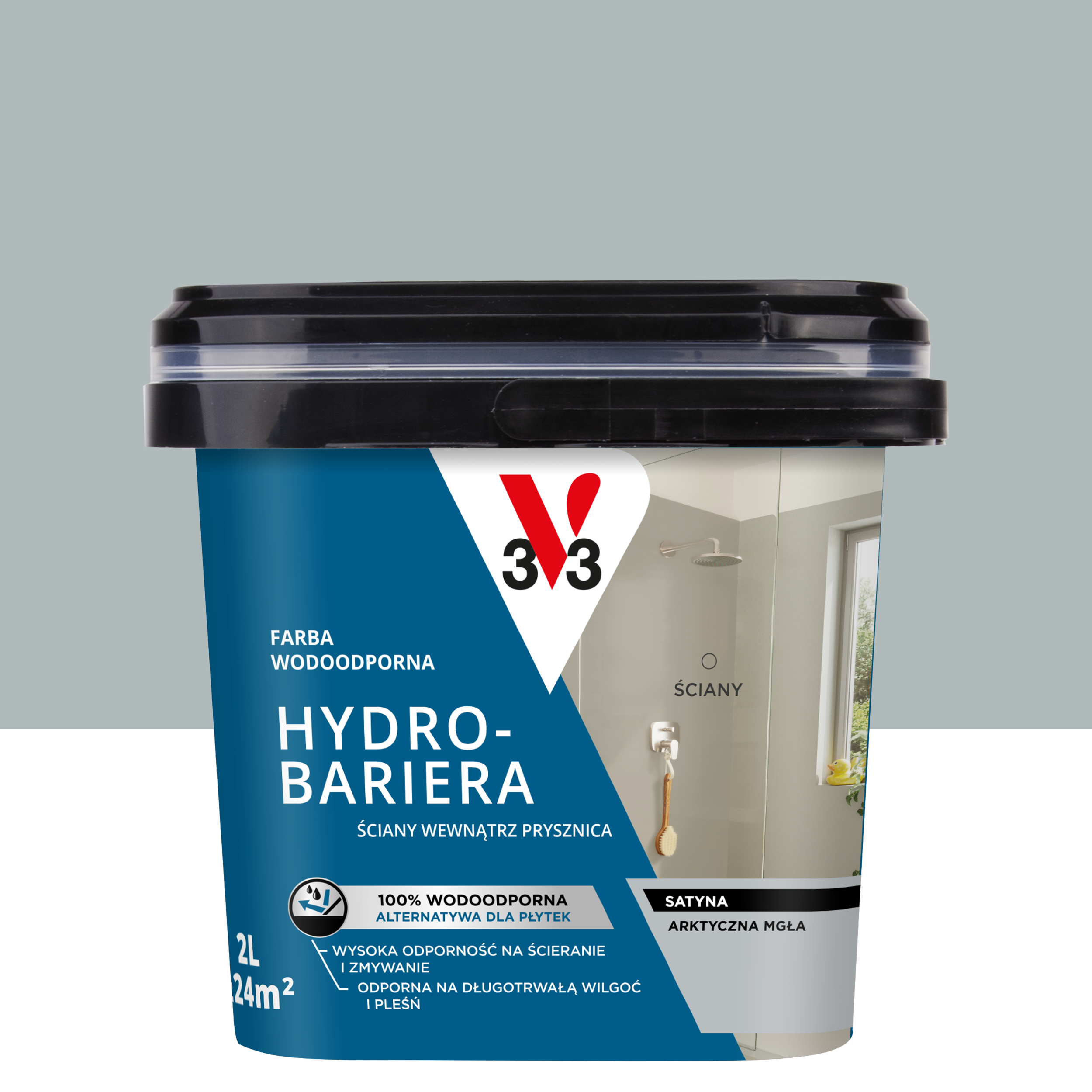 Farba wodoodporna Hydrobariera 2 l Arktyczna mgła Satynowy V33