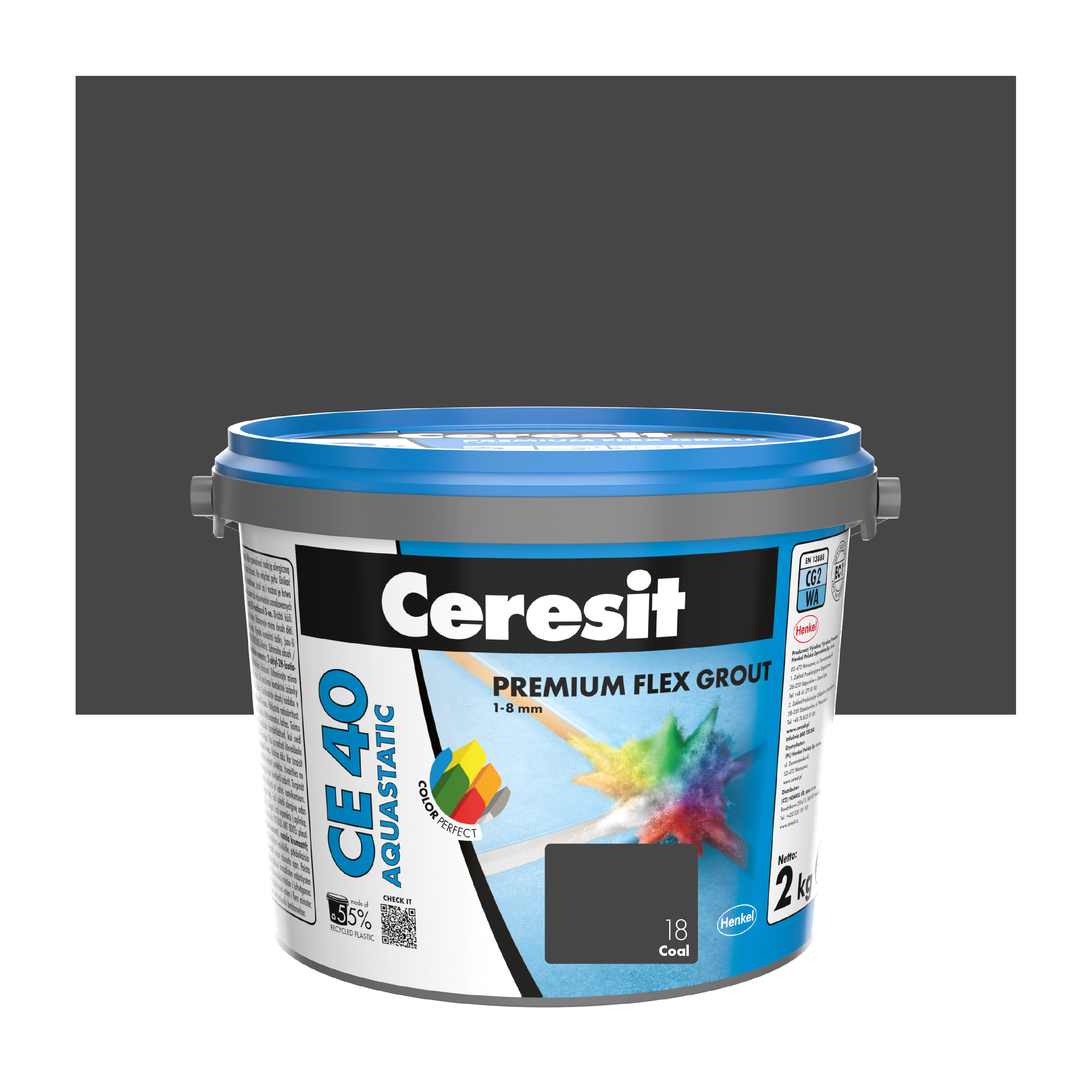 Fuga cementowa wodoodporna CE40 18 czarny 2 kg Ceresit