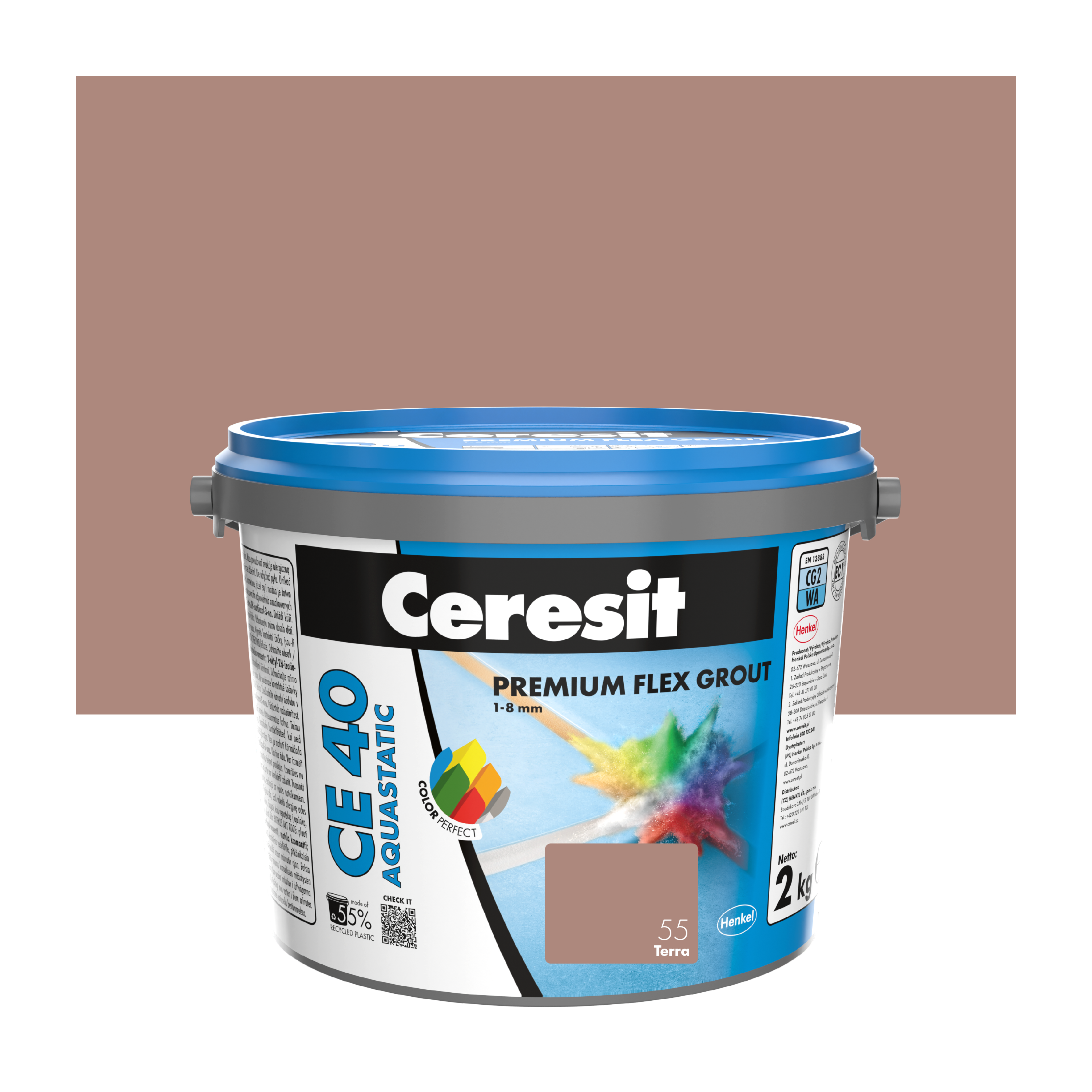 Fuga cementowa wodoodporna CE40 55 brązowy 2 kg Ceresit