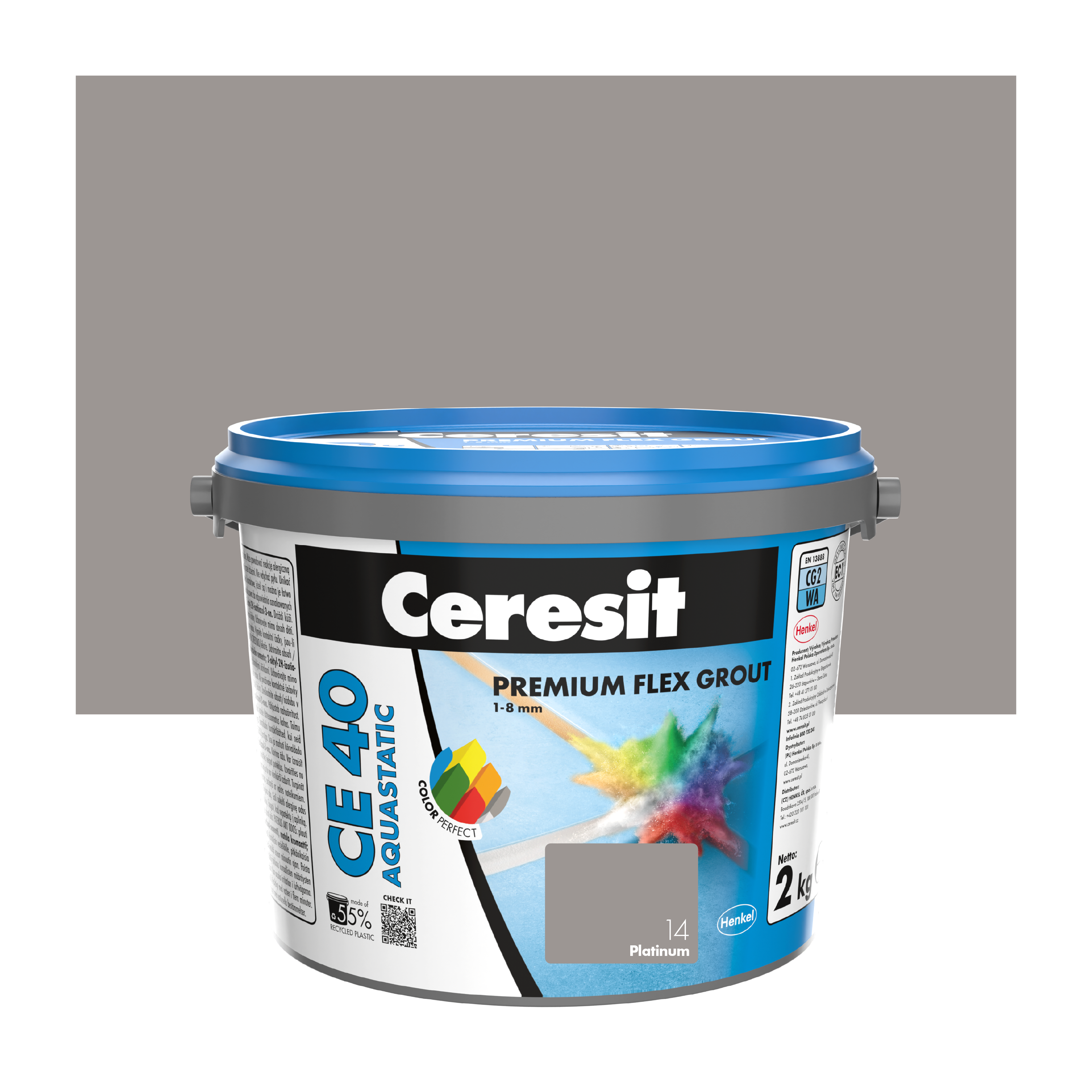 Fuga cementowa wodoodporna CE40 14 jasno szary 2 kg Ceresit