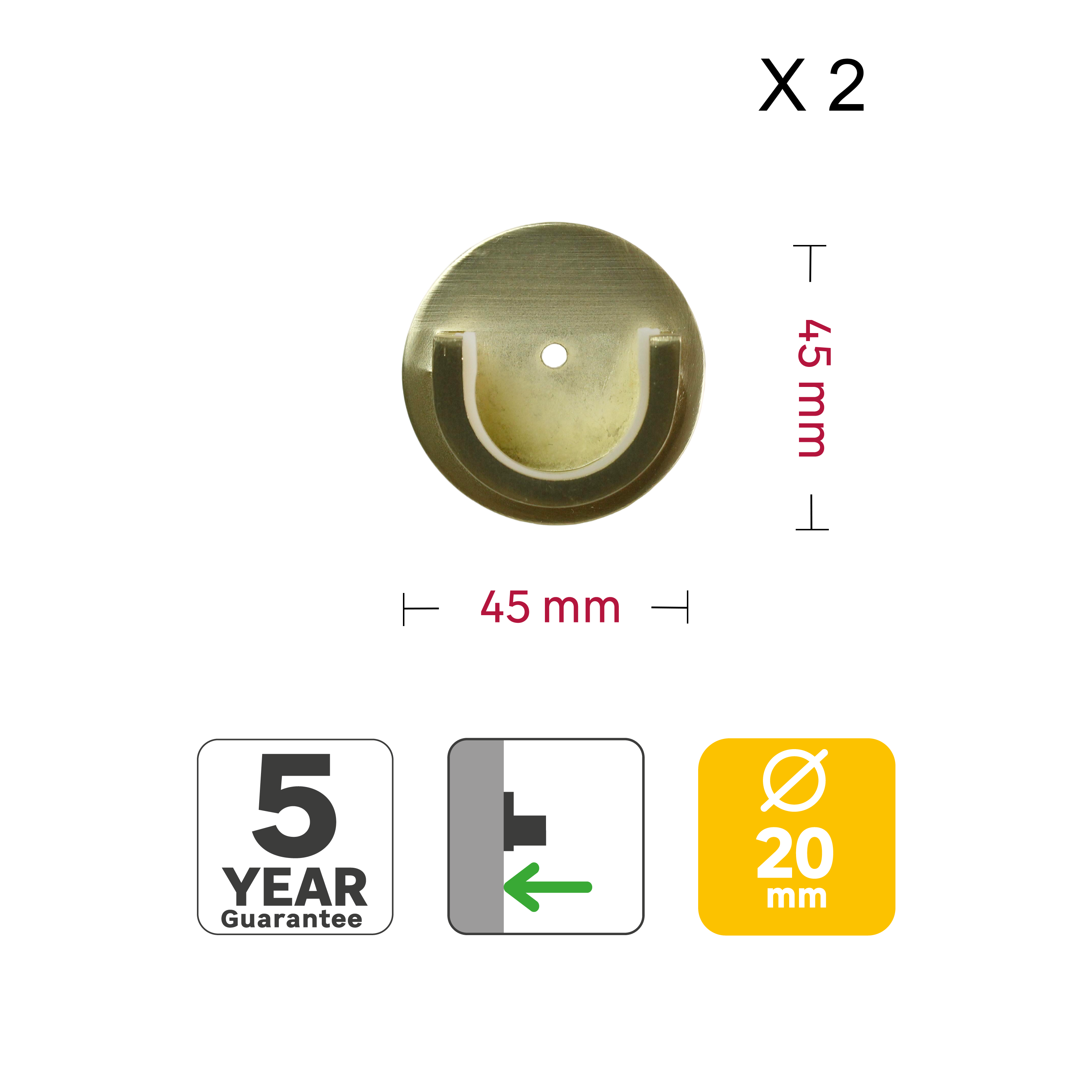 2 suportes INSPIRE EASYFIX ENTREPAREDES D20CM BRONZE - 3