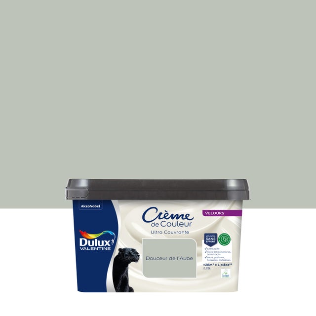 Peinture mur douceur de l'aube velours DULUX VALENTINE Crème de couleur 2.25L