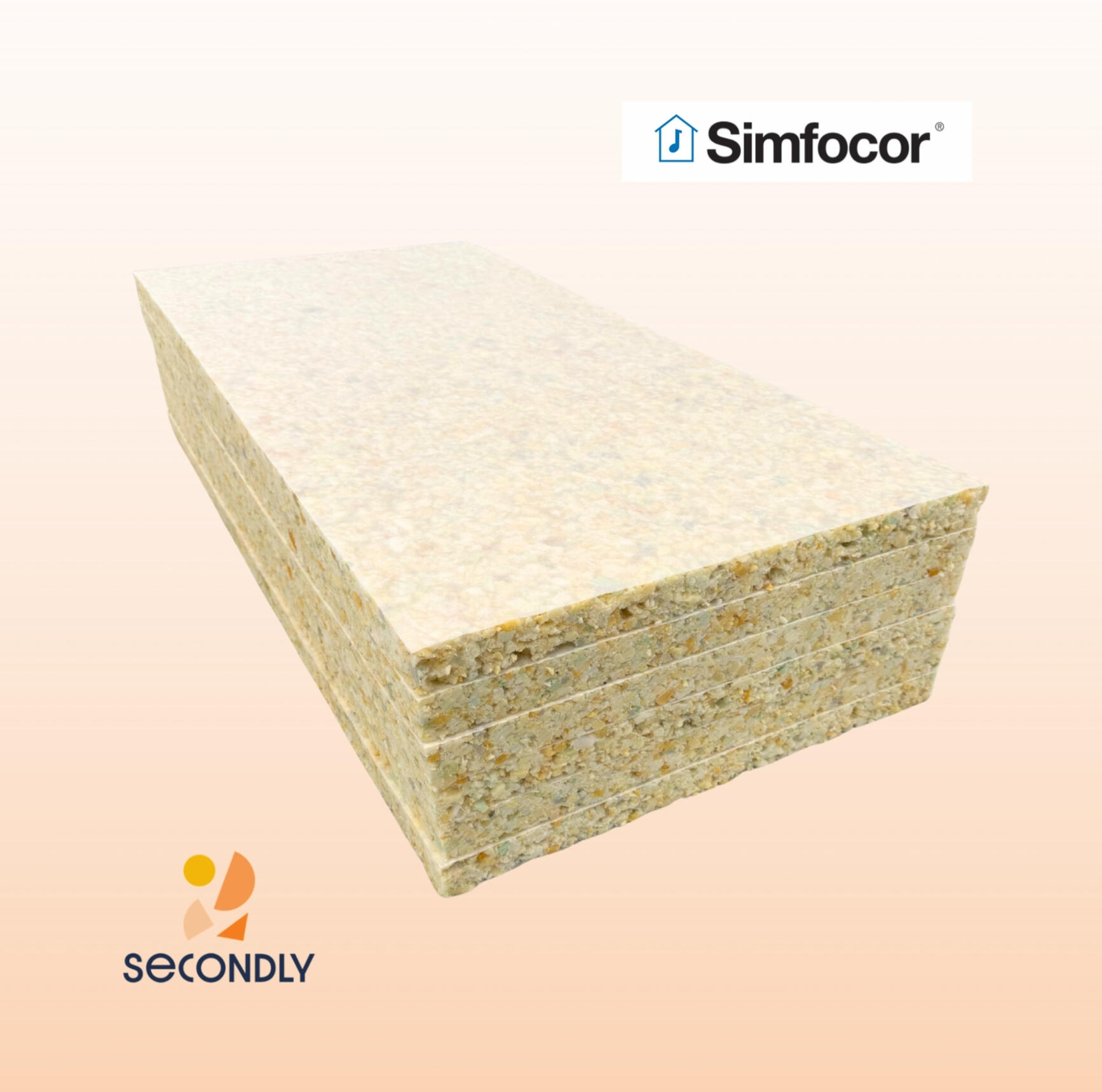 Panneau acoustique recyclé - Simfocor RECTICEL l.0.6 m x L.2.5 m x Ep.45 mm - 4