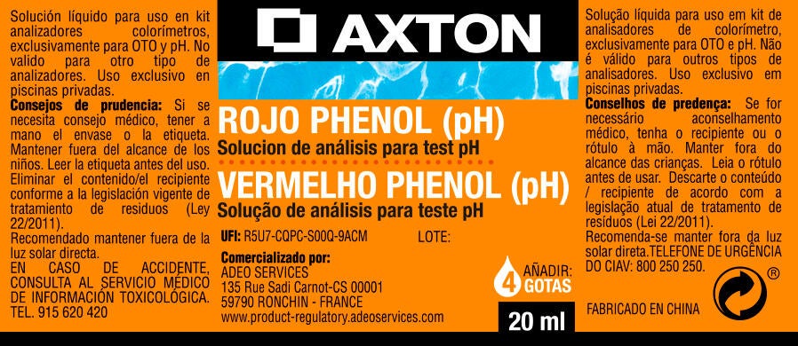 Analisador de cloro e Ph Axton - 11