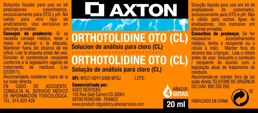 Analisador de cloro e Ph Axton - 10