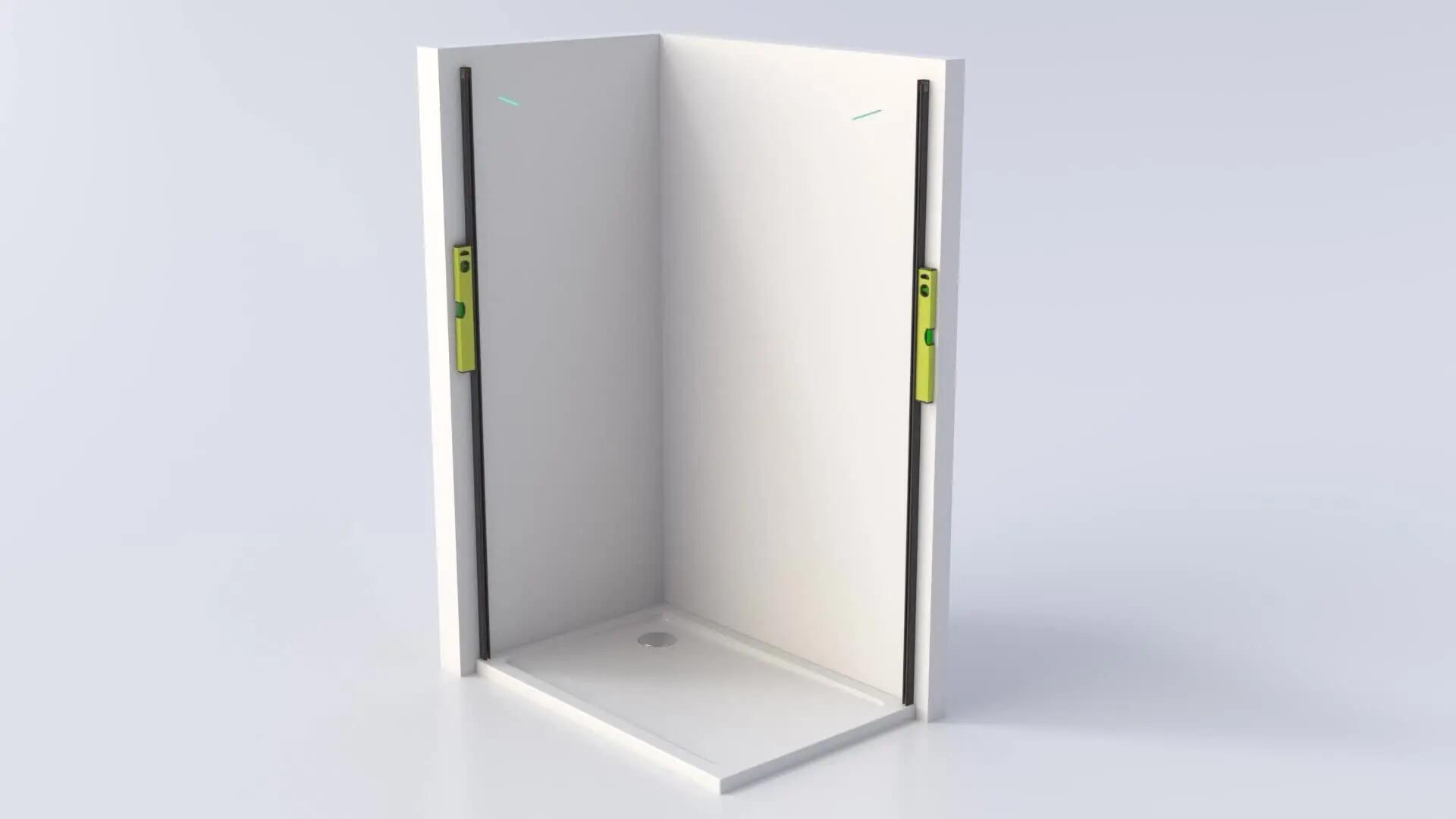 Panel lateral fijo para mampara de ducha frontal transparente Easy perfil aluminio cromo 80x190 cm cristal templado de seguridad 6mm espesor Antical Sensea - 4