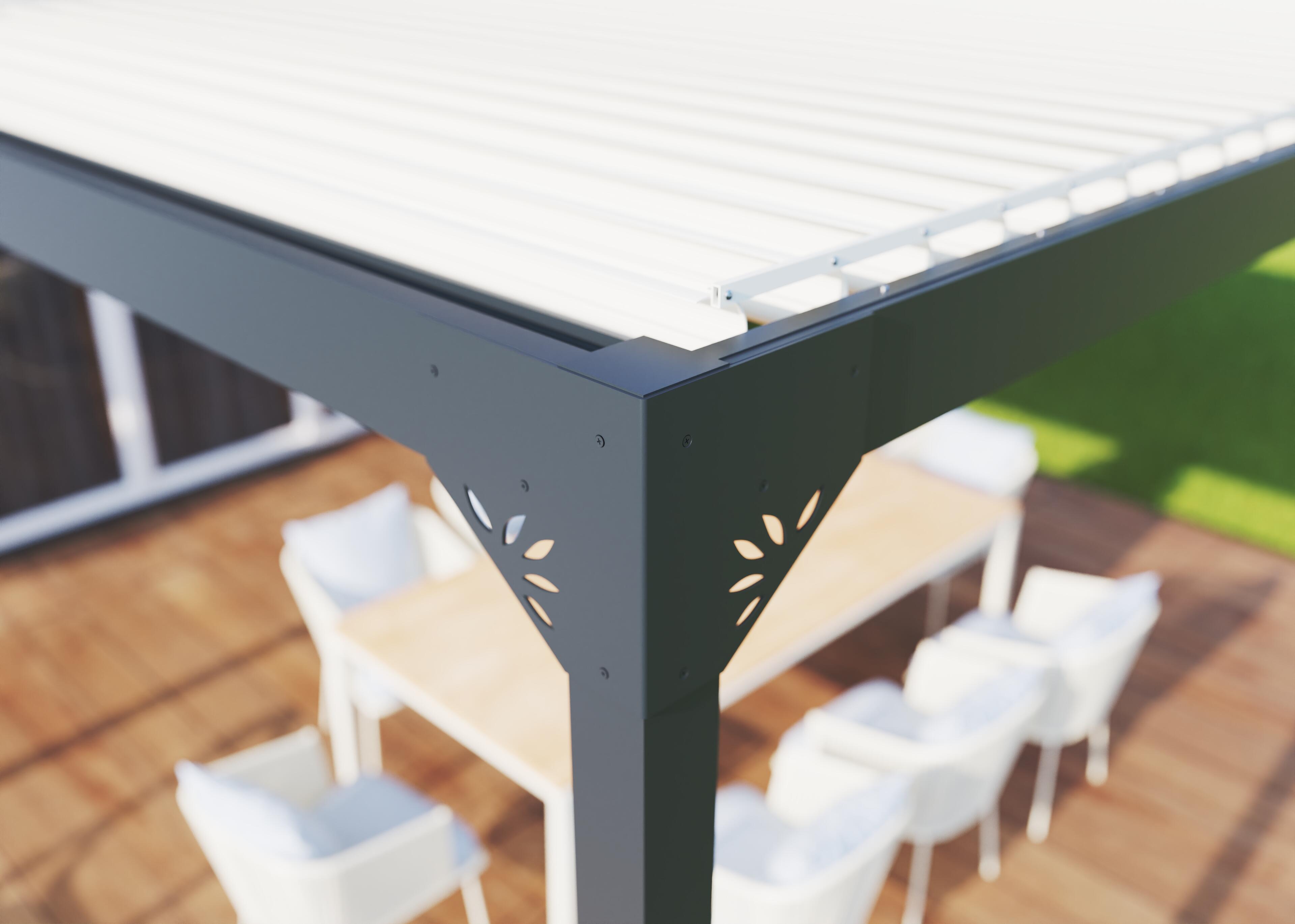 Pack 2 refuerzos para pérgola caleta adosada gris - 8