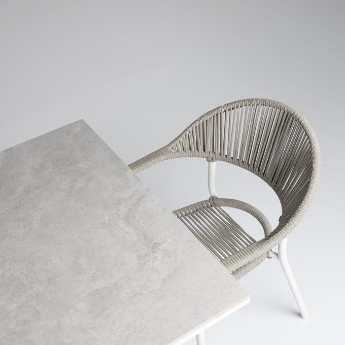 Mesa de jardín de aluminio y cerámica Guiza