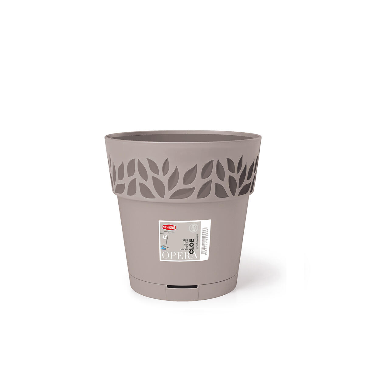Vaso e piattino Opera Cloe STEFANPLAST in polipropilene grigio H 19 x ø 20 cm - 6
