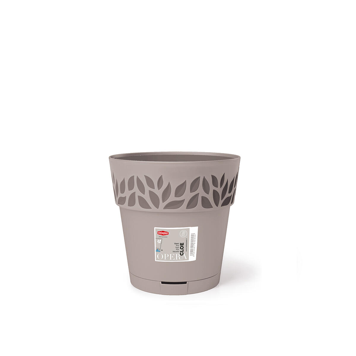 Vaso per piante e fiori OPERA CLOE STEFANPLAST in polipropilene tortora H 15 cm Ø 15 cm - 6