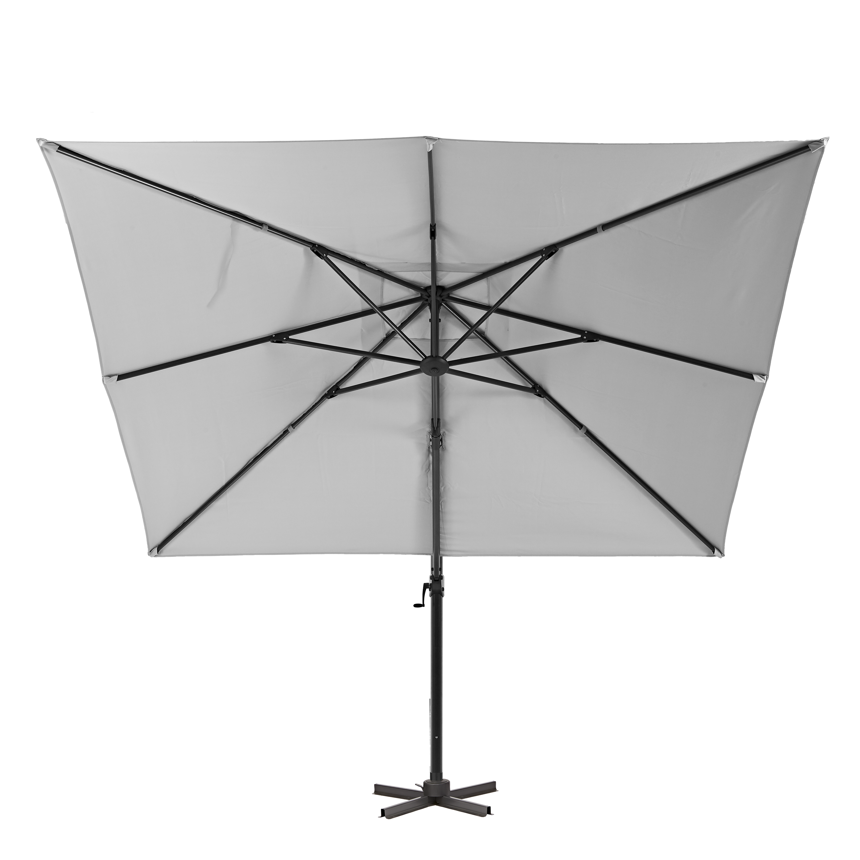 Ombrellone a palo laterale grigio Aura NATERIAL con telo quadrato bianco L 286 x P 286 x H 264 cm - 8