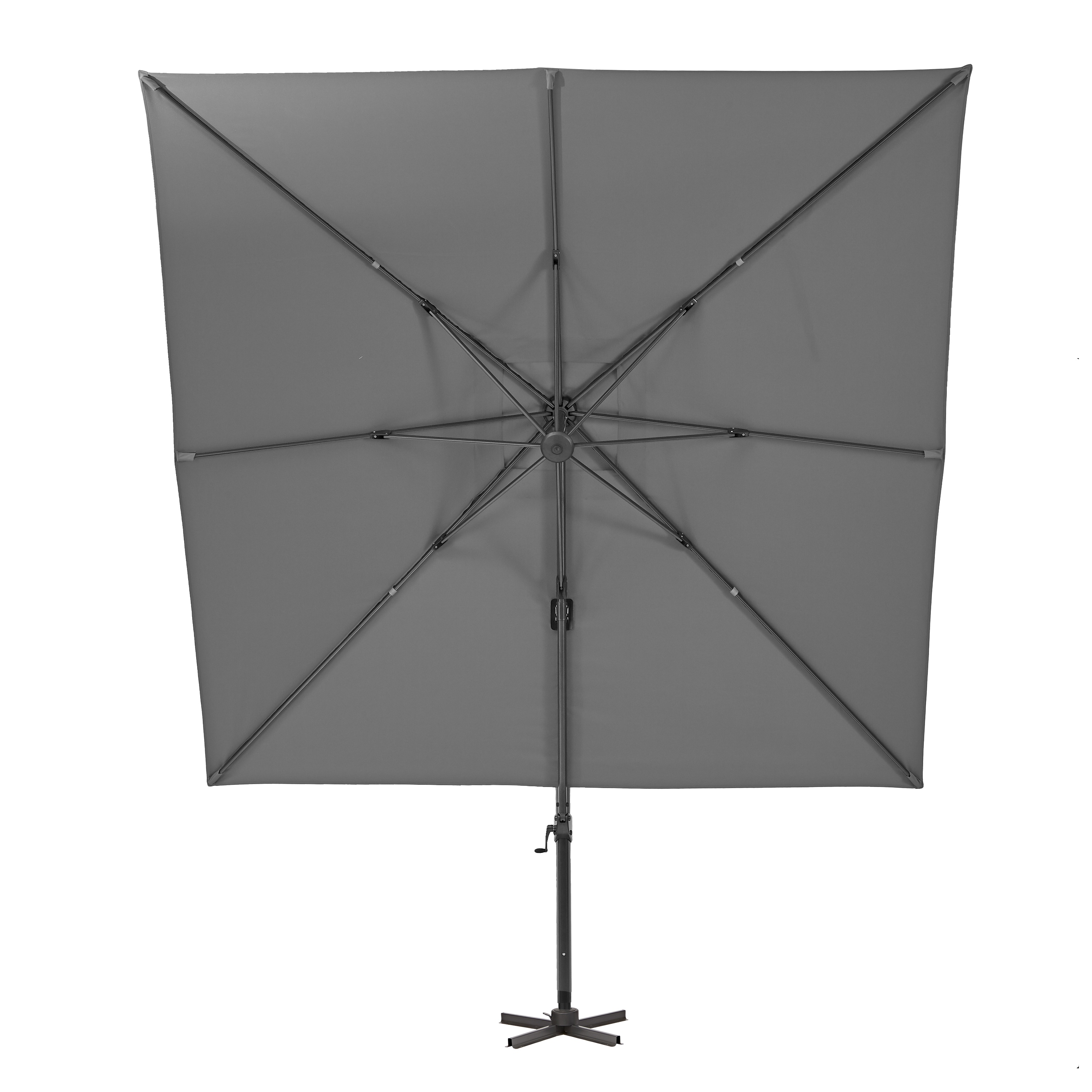 Ombrellone a palo laterale grigio Aura NATERIAL con telo quadrato antracite L 286 x P 286 x H 264 cm - 14