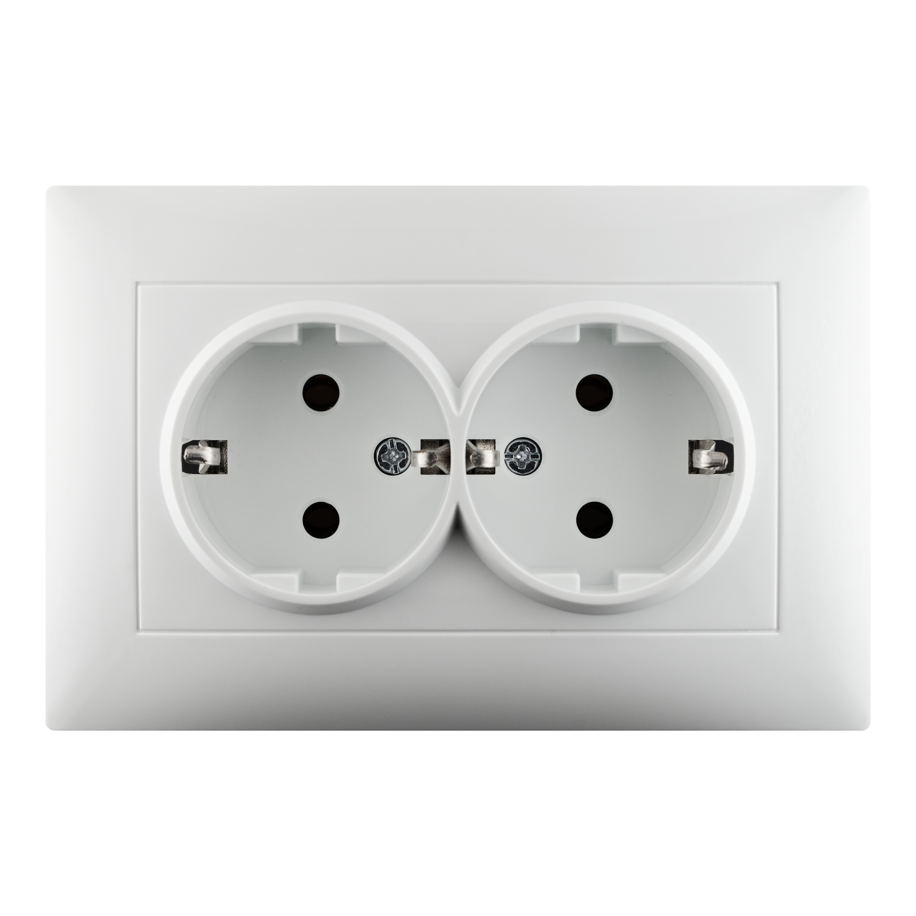 Enchufe monoblock doble lika color blanco