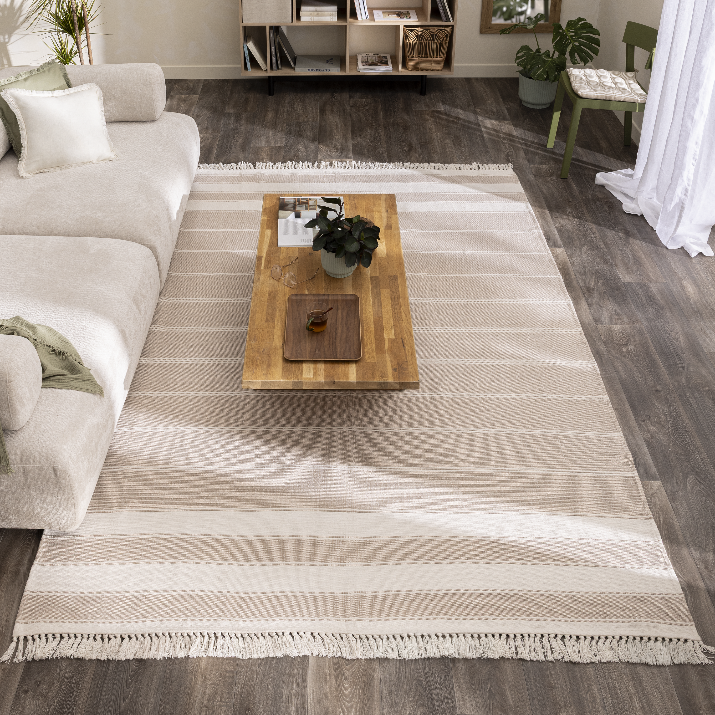 Tapete geométrico Stripy 200x290cm bege Inspire - 2
