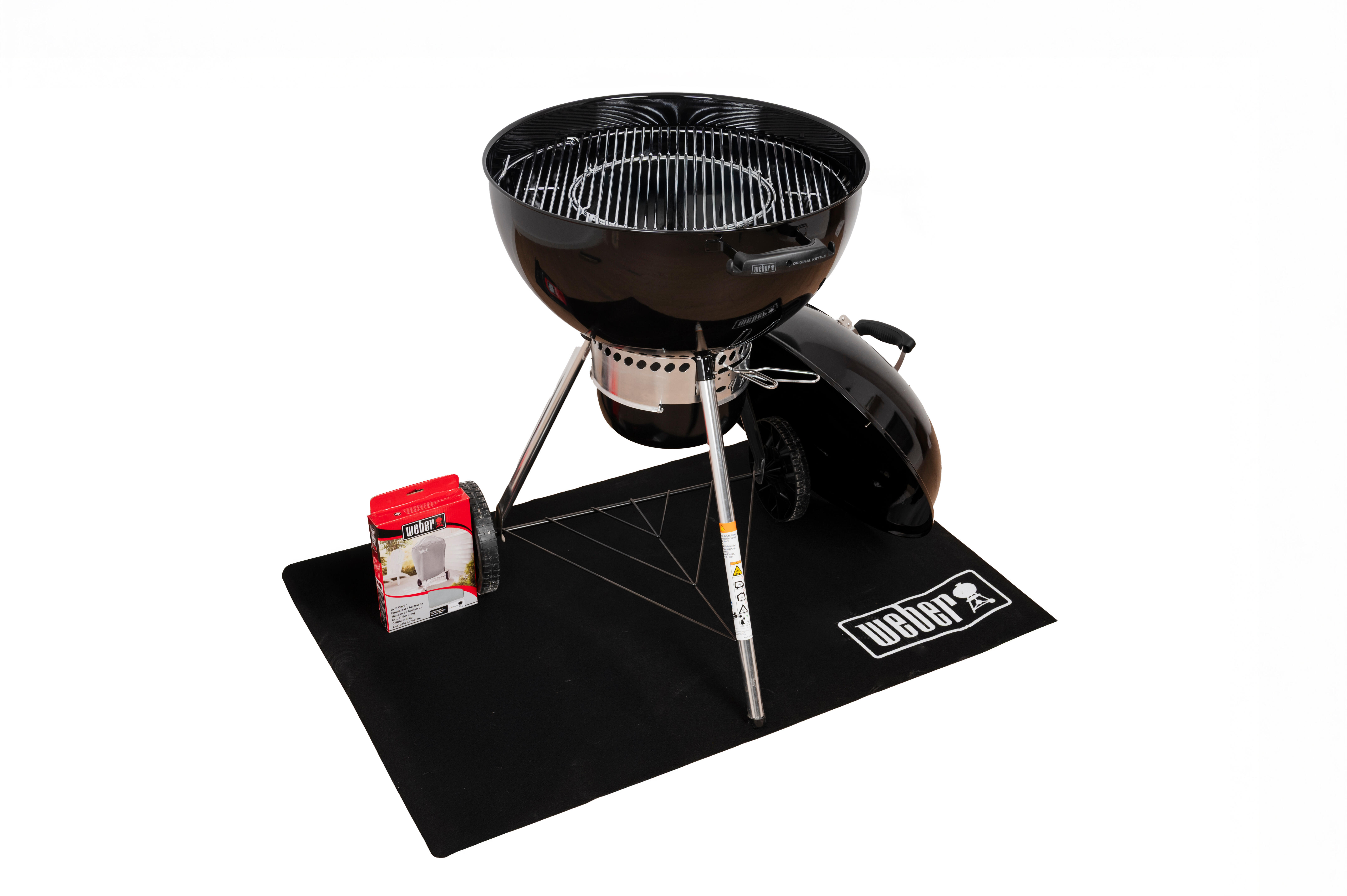 barbacoa de carbon weber original kettle premium 57 cm  funda recomendado para mas de 10 personas