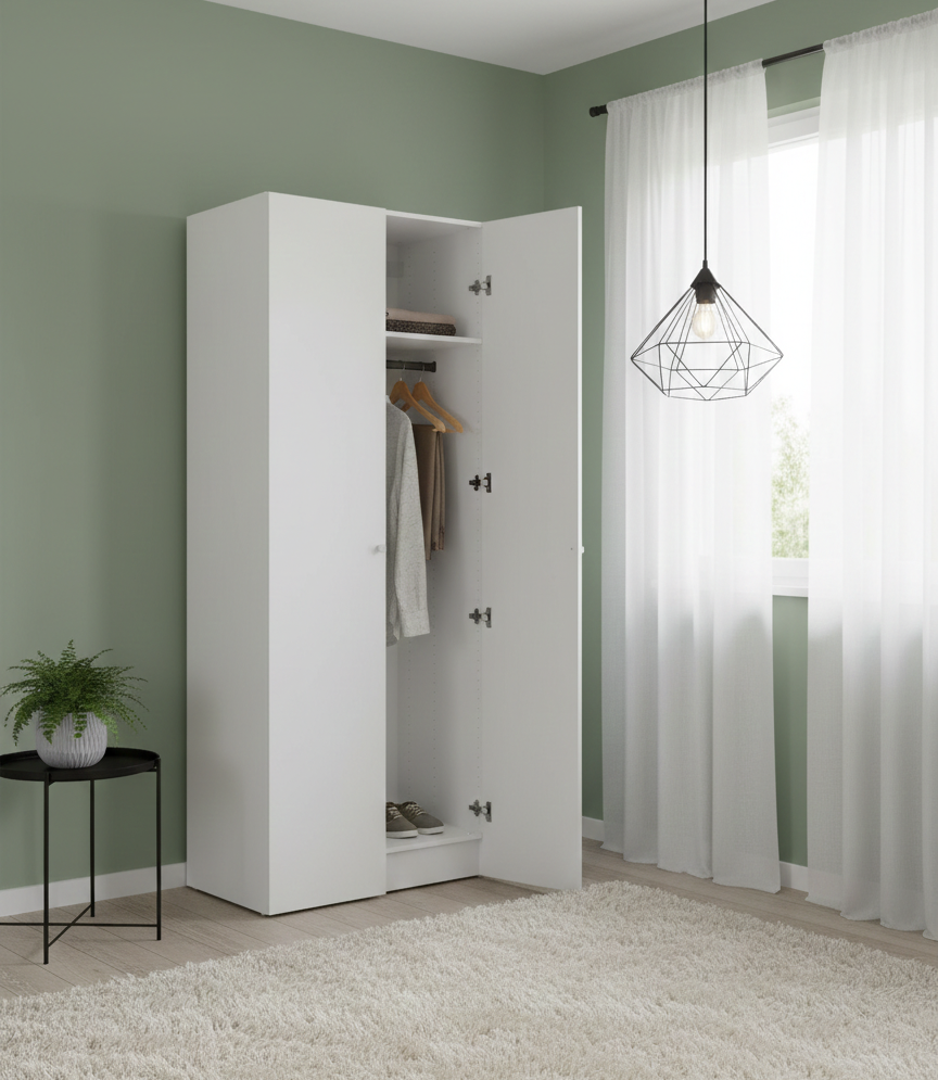 Visillo cinta frunce, trabillas Deryl algodón de 300x280cm INSPIRE liso blanco - 3