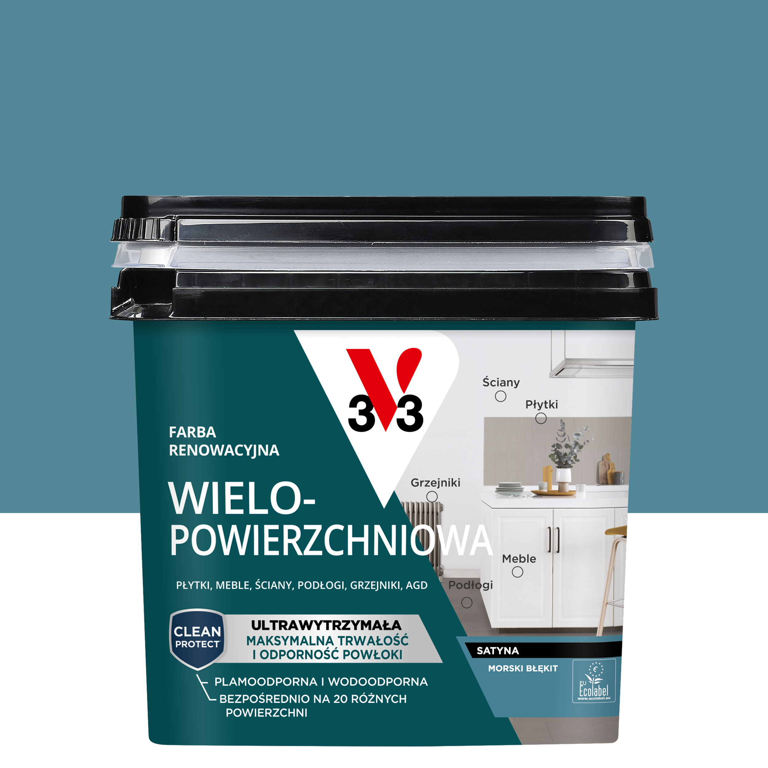 Farba renowacyjna Wielopowierzchniowa 0.75 l Morski błękit Satynowy V33