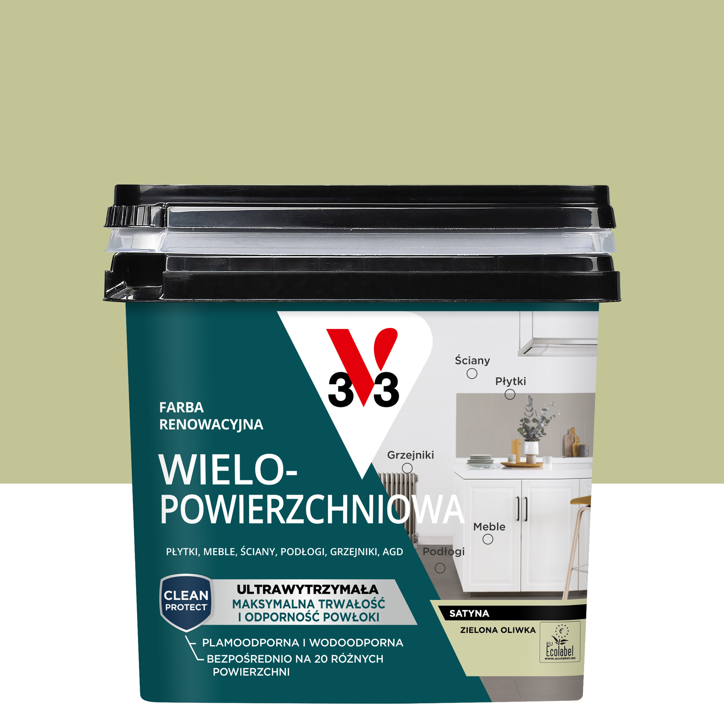 Farba renowacyjna Wielopowierzchniowa 0.75 l Zielona oliwka Satynowy V33