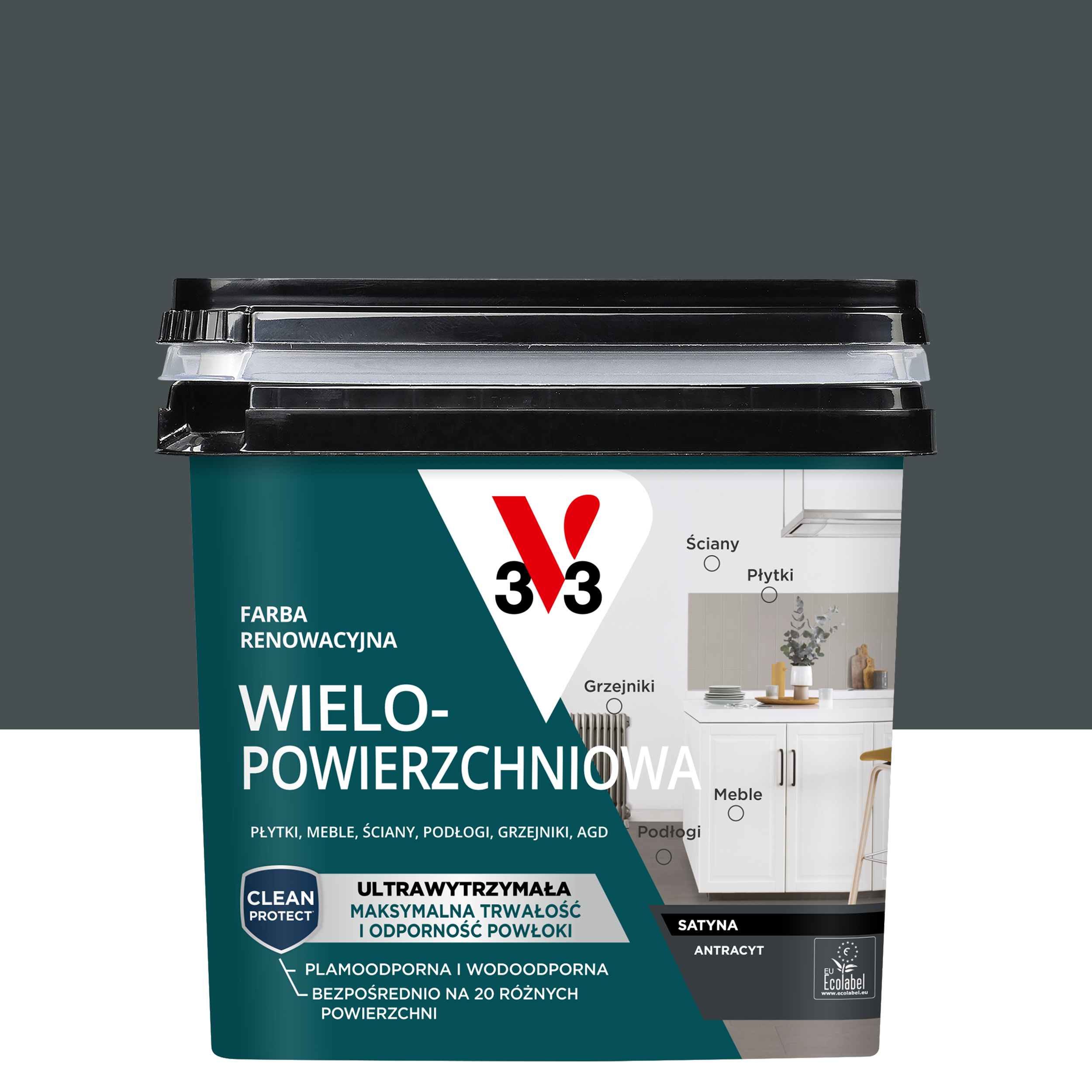 Farba renowacyjna Wielopowierzchniowa 0.75 l Antracyt Satynowy V33