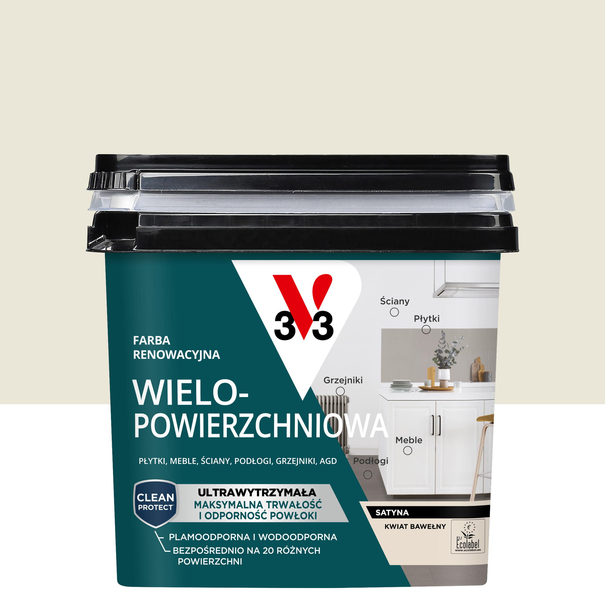 Farba renowacyjna Wielopowierzchniowa 0.75 l Kwiat bawełny Satynowy V33