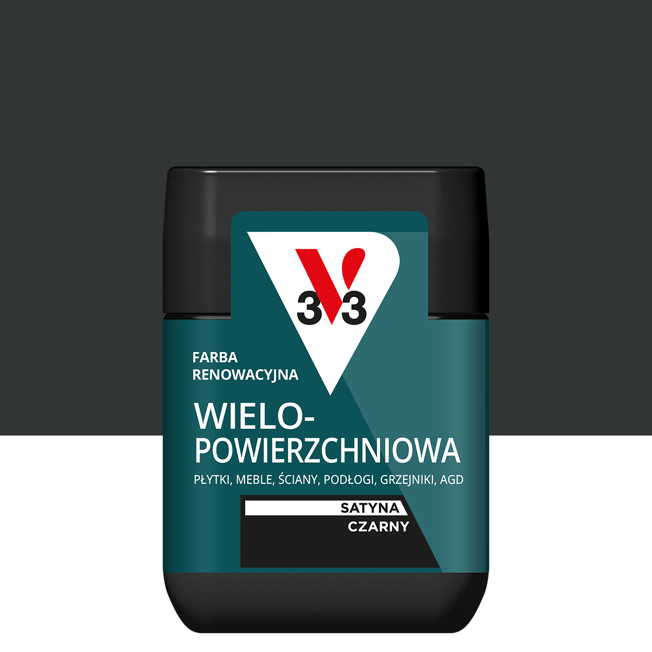 Tester farby renowacyjnej Wielopowierzchniowa 75 ml Czarny Satynowy V33