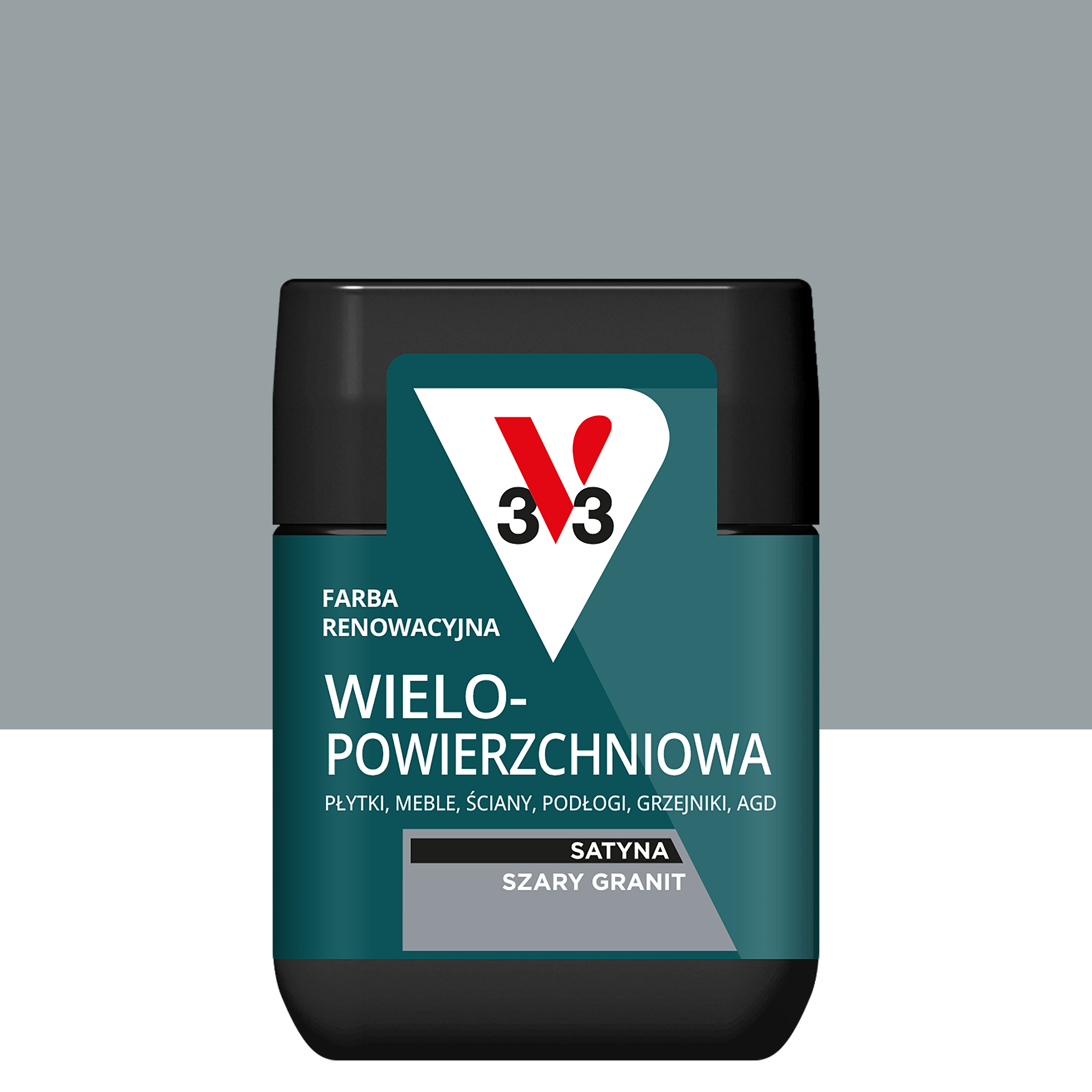 Tester farby renowacyjnej Wielopowierzchniowa 75 ml Szary granit Satynowy V33