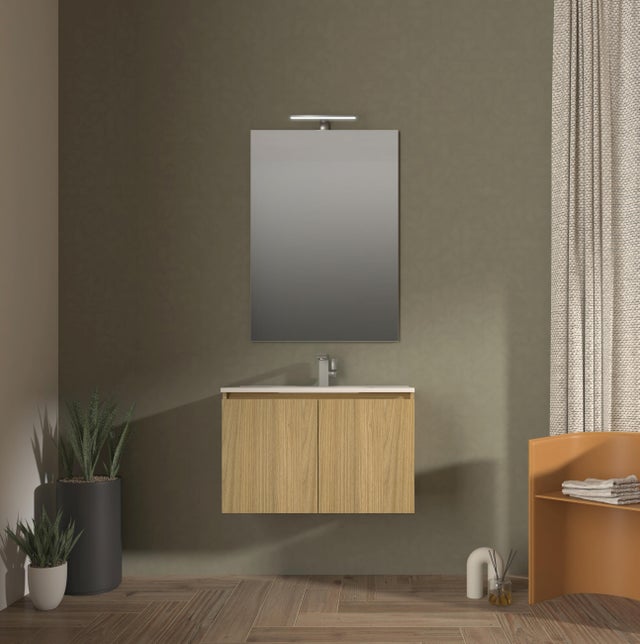 ANWBROAD Mobile Sottolavabo Bagno Bianco 90x30x64,5 Cm – 1 Vano Nascosto, 2 Ante, 3 Ripiani Regolabili E Piedini Antiumidità
